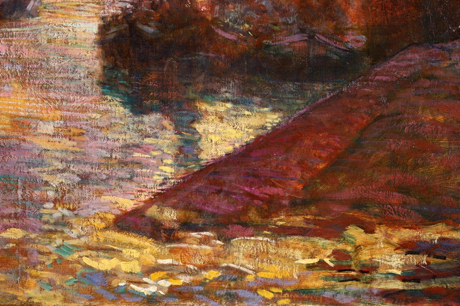 Sunset - Rouen - Post Impressionist Oil, Riverscape by Fernand Leon Lucien Guey 4