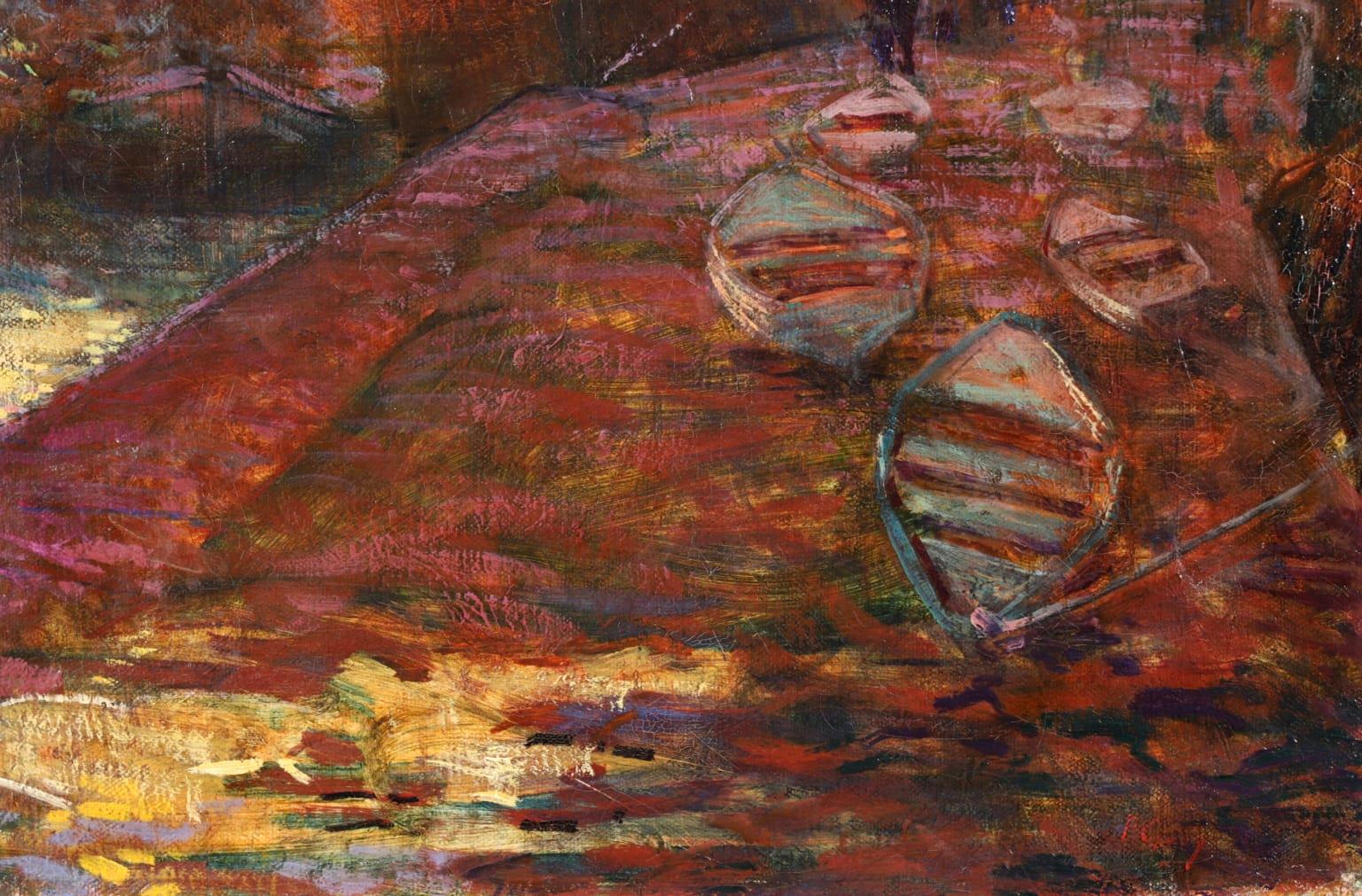 Sunset - Rouen - Post Impressionist Oil, Riverscape by Fernand Leon Lucien Guey 5