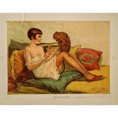 Original 1926 lithograph - Menu for the Association Artistique Le Cornet