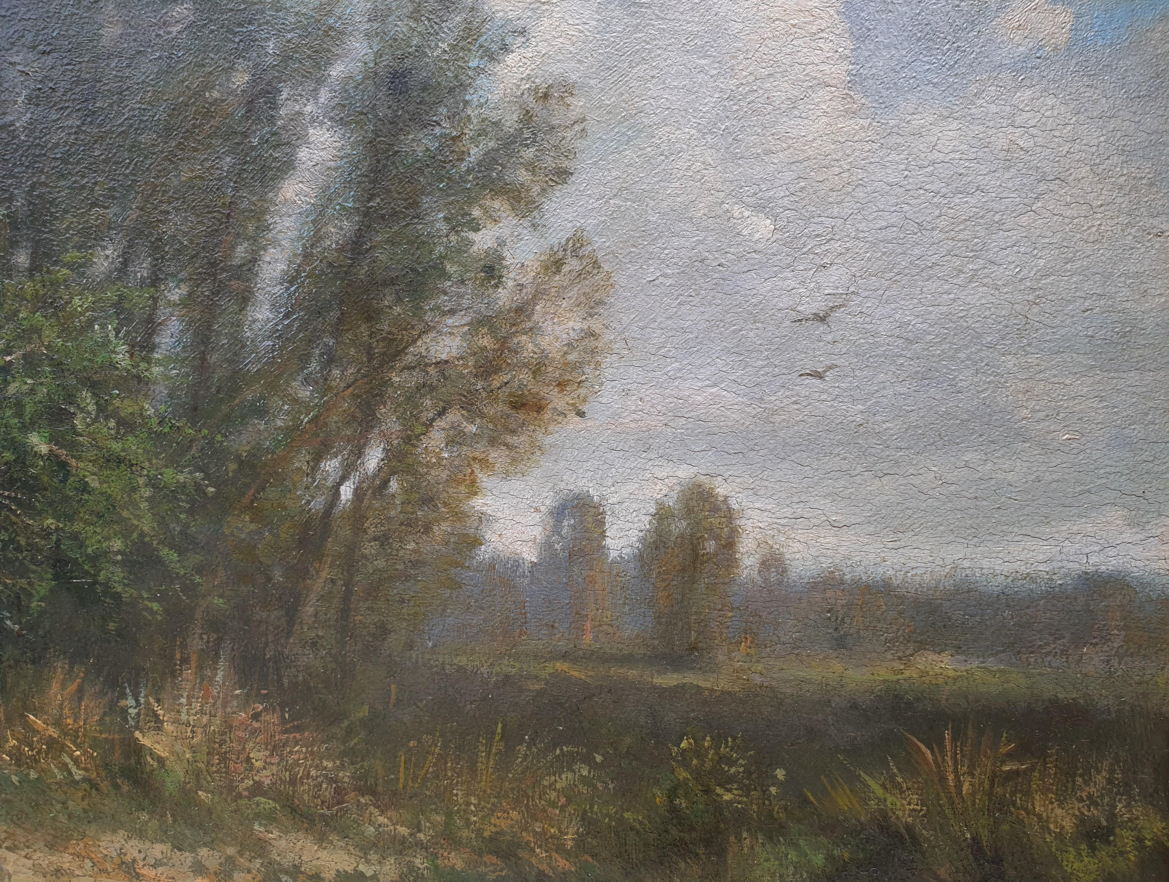 Fernand LUTSCHER Angers, 1843 - 1923 Olio su tavola 22,5 x 39,5 cm (26,5 x 43,5 cm con la cornice) Firmato e datato in basso a sinistra 