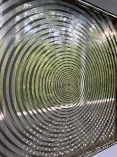 Fernand Mann Vintage Op Art Silk Screened Mirror by Modern Classics New York