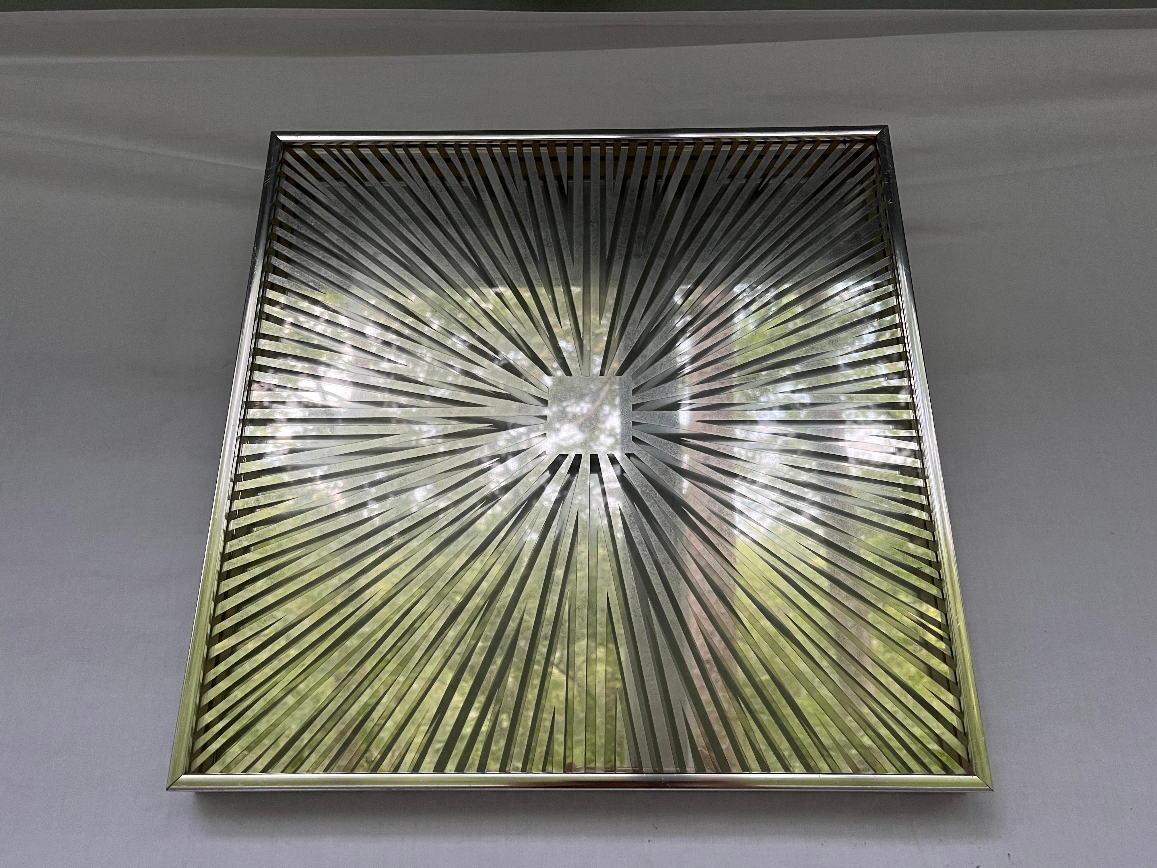 20th Century Fernand Mann Vintage Op Art Silk Screened Mirror by Modern Classics New York