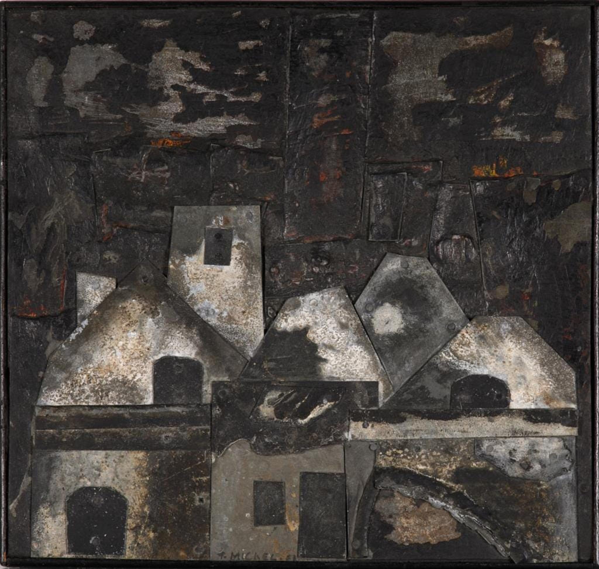 Arte Outsider Francés Brut Técnica Mixta Zinc Ensamblaje Escultura Collage Pintura en venta 2