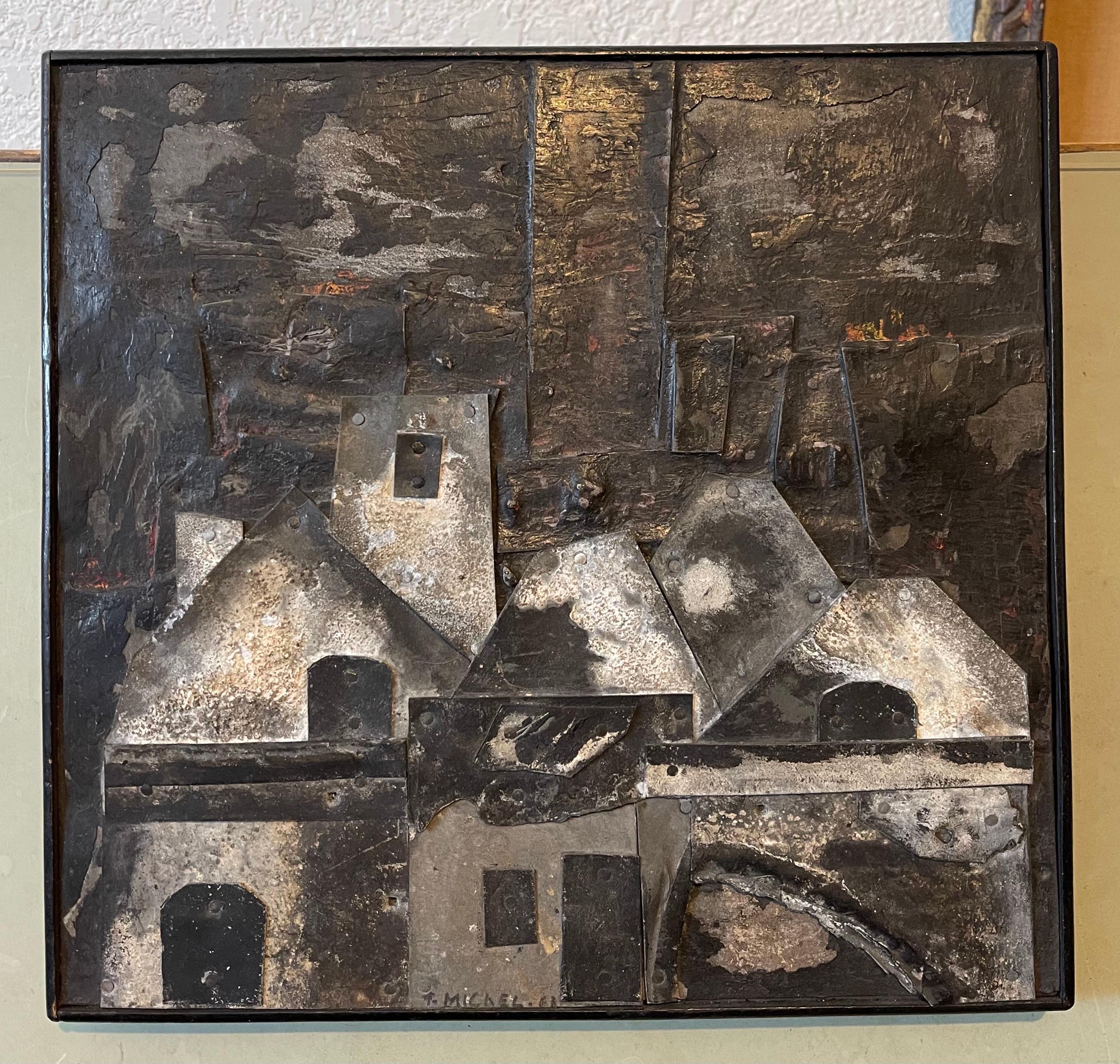 Arte Outsider Francés Brut Técnica Mixta Zinc Ensamblaje Escultura Collage Pintura en venta 6
