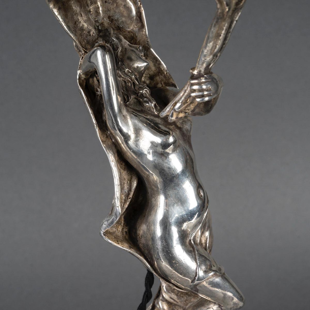 Fernand Ouillon-Carrère (1879-1959) Lámpara Loïe Fuller A Veilleuse de bronce, c.1900 en venta 2