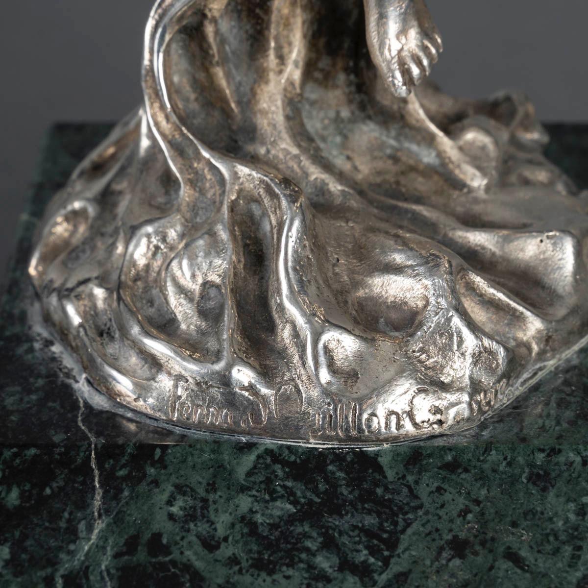 Fernand Ouillon-Carrère (1879-1959) Lámpara Loïe Fuller A Veilleuse de bronce, c.1900 en venta 4