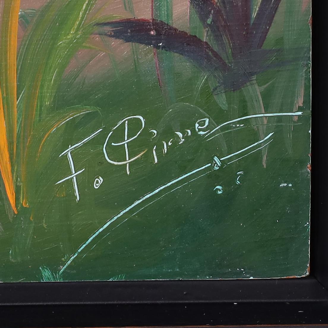 Fernand Pierre Peinture haïtienne du milieu du siècle représentant un léopard en vente 7