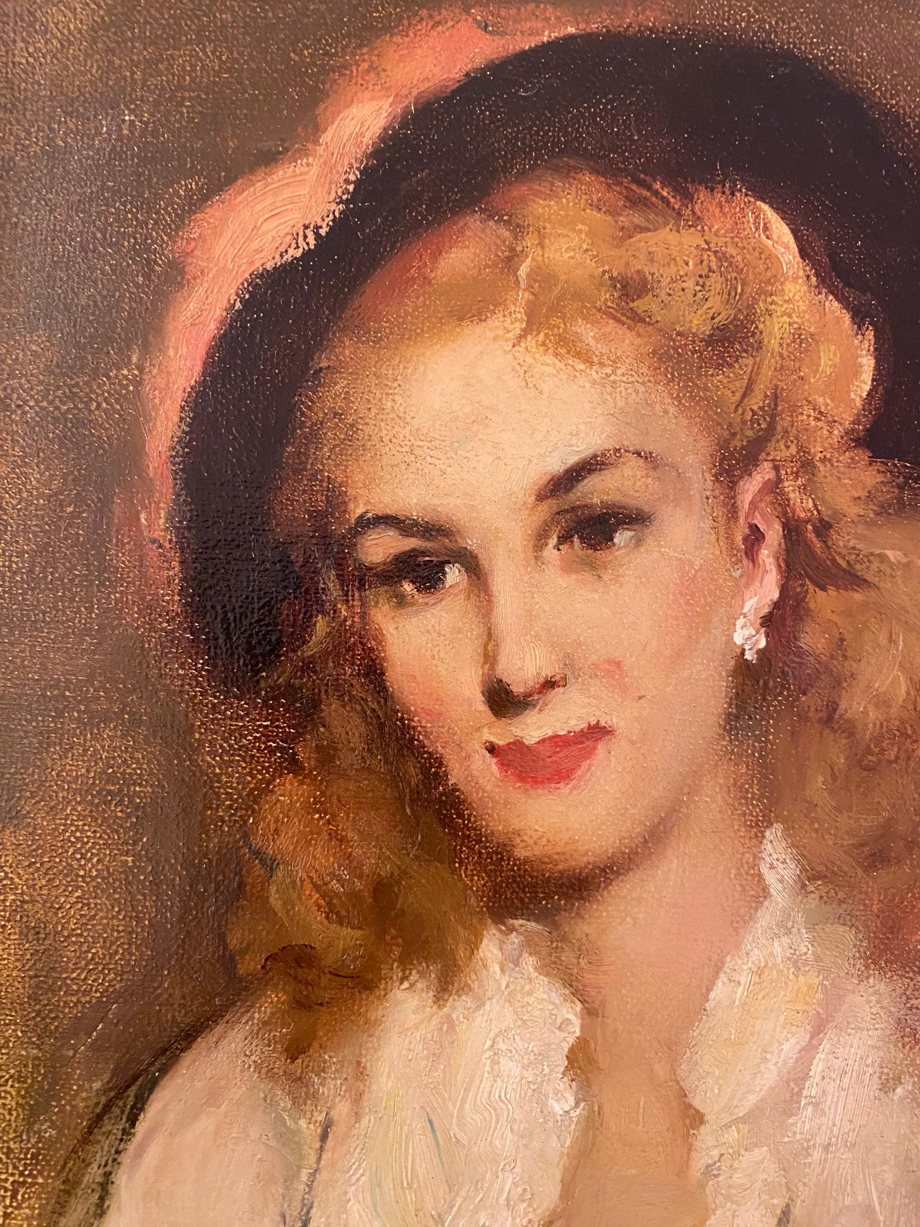 Dama con sombrero negro