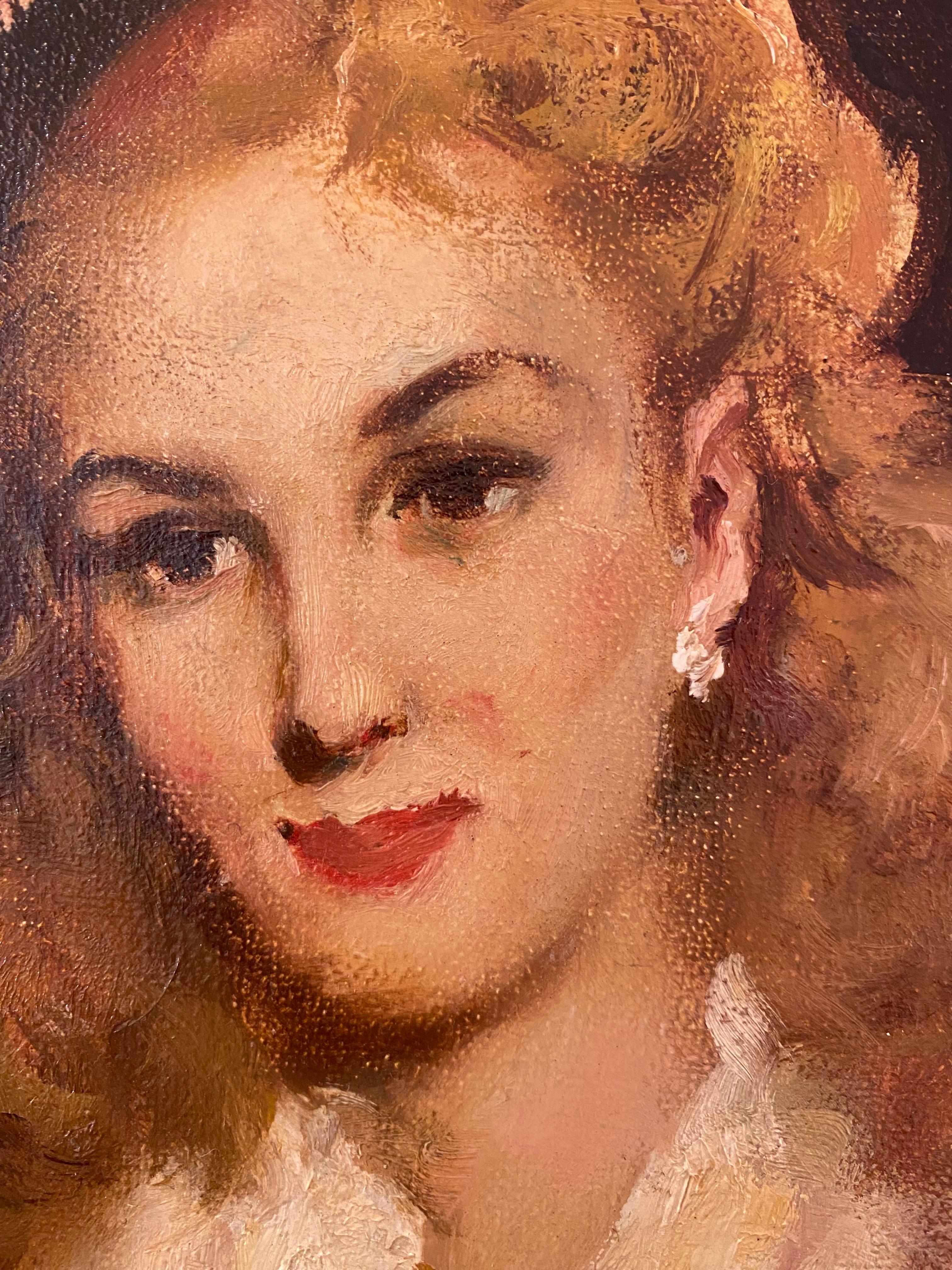 Dama con sombrero negro