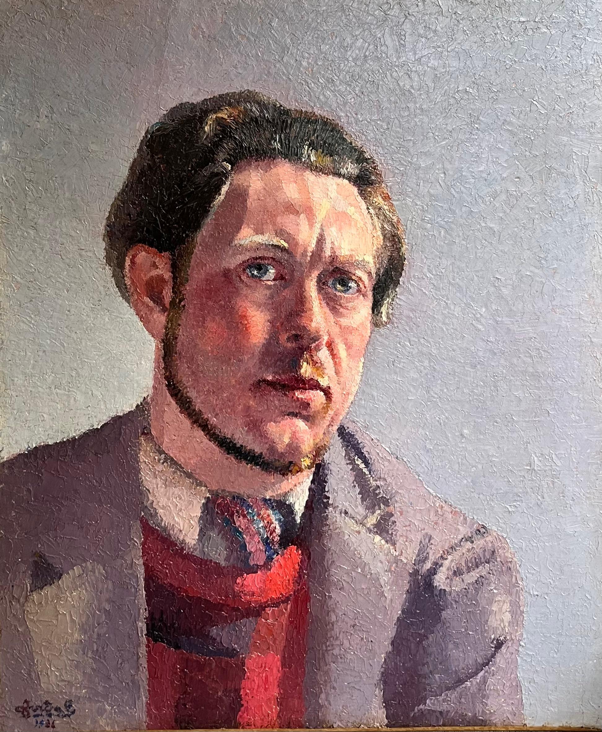 Figurative Painting Fernand Vidal - Self-Portrait 1936