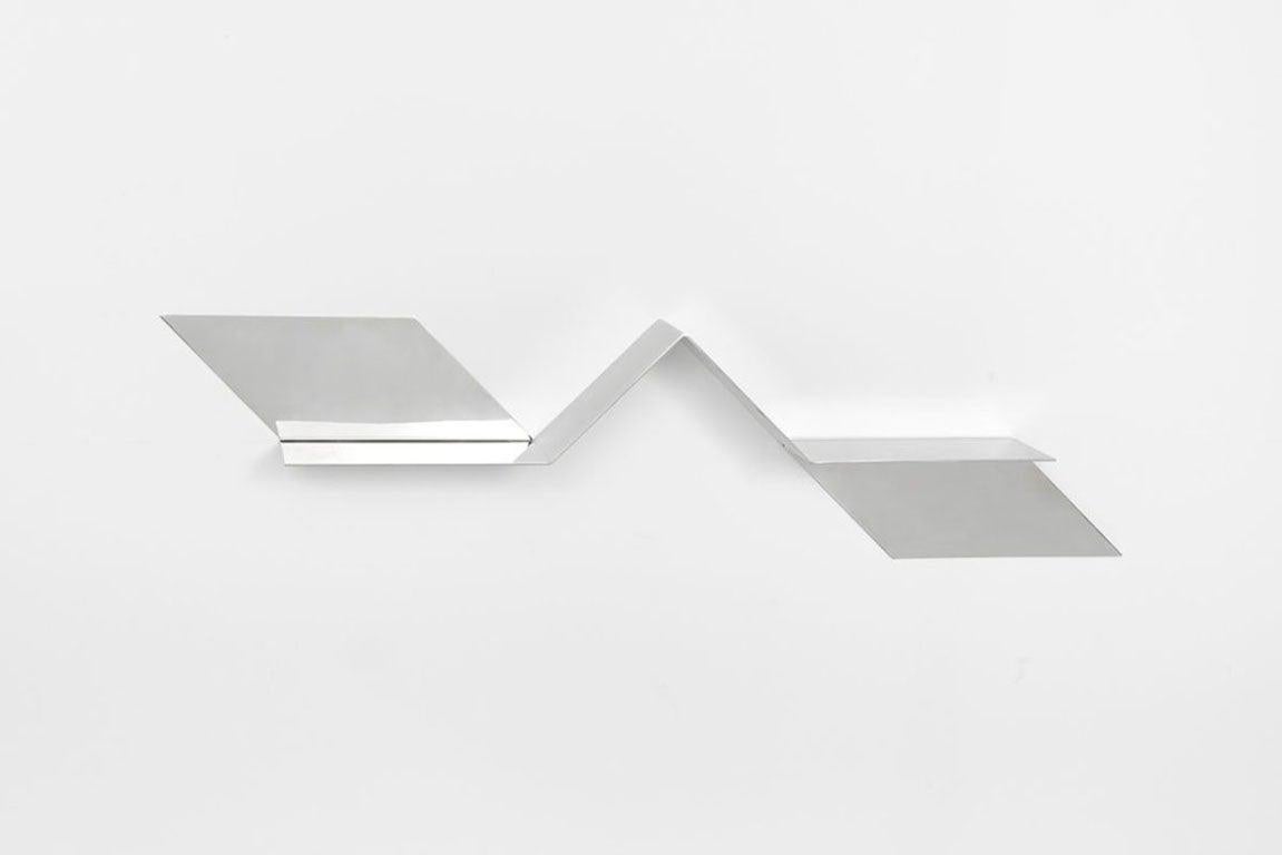 Fernanda Fragateiro (1962-)

Letter for Anni (i)
Manufactured by Fernanda Fragateiro
Madrid, 2017
Polished stainless steel

Measurements:
26 cm x 100 cm x 13 cm H
10.23 in x 40.94 in x 5.11 in H

Concept
Fernanda Fragateiro presented