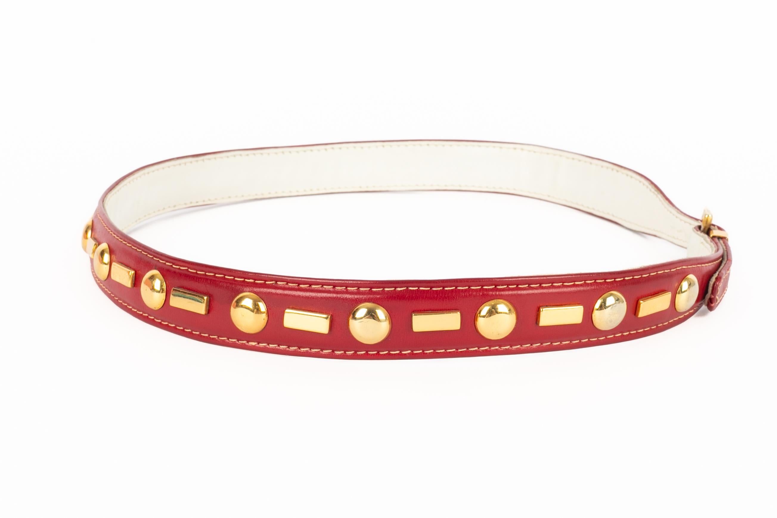 Beige Fernande Desgranges leather belt For Sale