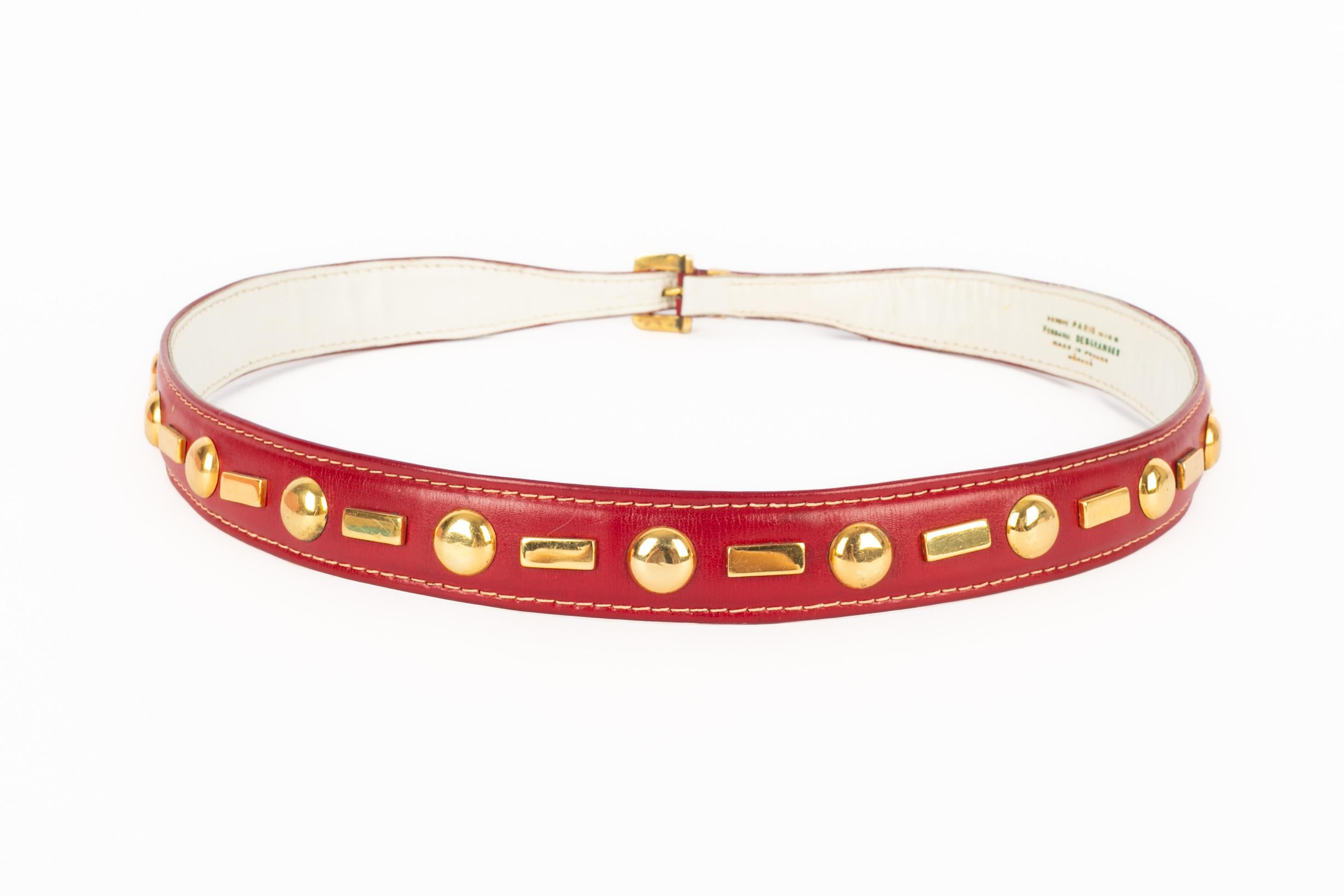 Fernande Desgranges leather belt In Good Condition For Sale In SAINT-OUEN-SUR-SEINE, FR