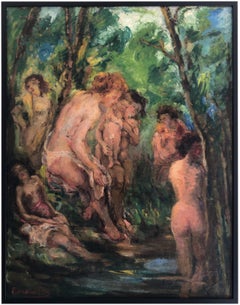 Bathers, Large Oil on Canvas, 1930s