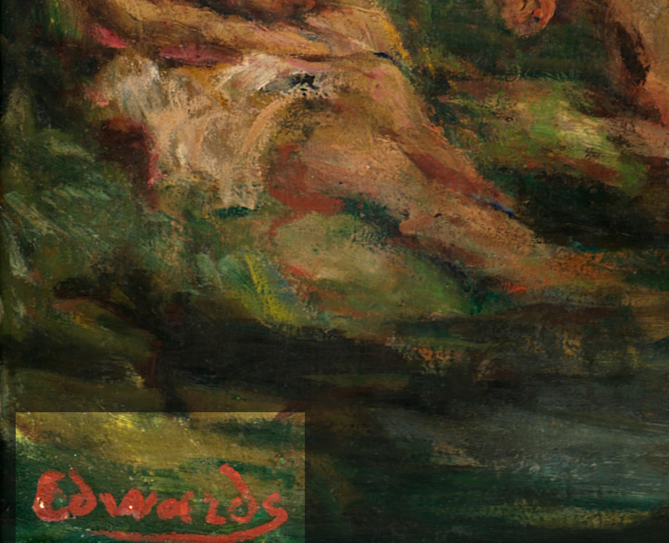 Fernande Horovitz-Edwards, Bathers, Large Oil on Canvas, 1930s For Sale 4