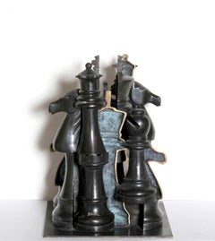 Gambit, scultura di scacchi in bronzo di Arman