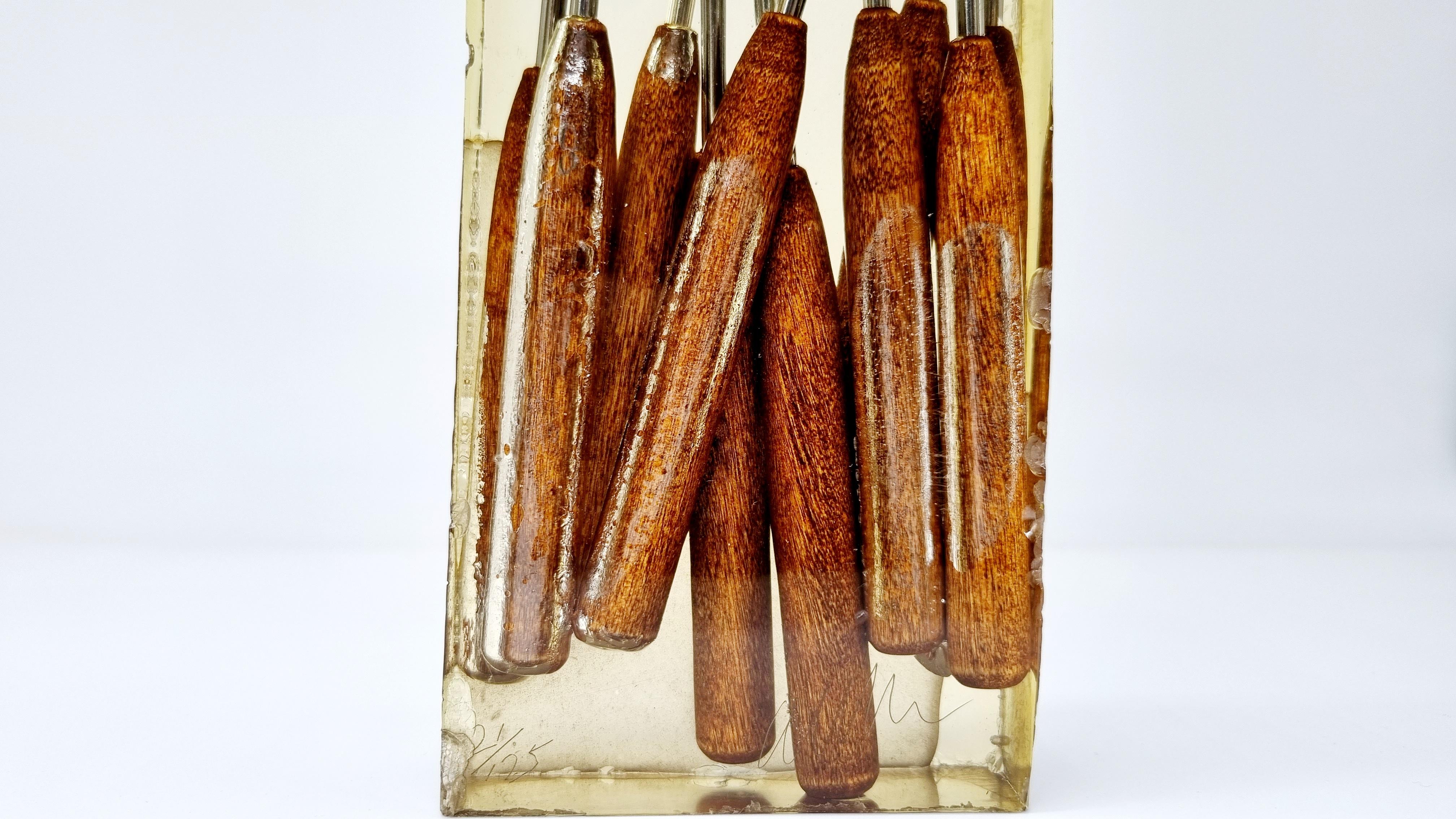 Late 20th Century FERNANDEZ ARMAN - From Paintbox 1970 Accumulation de spatules en résine en vente