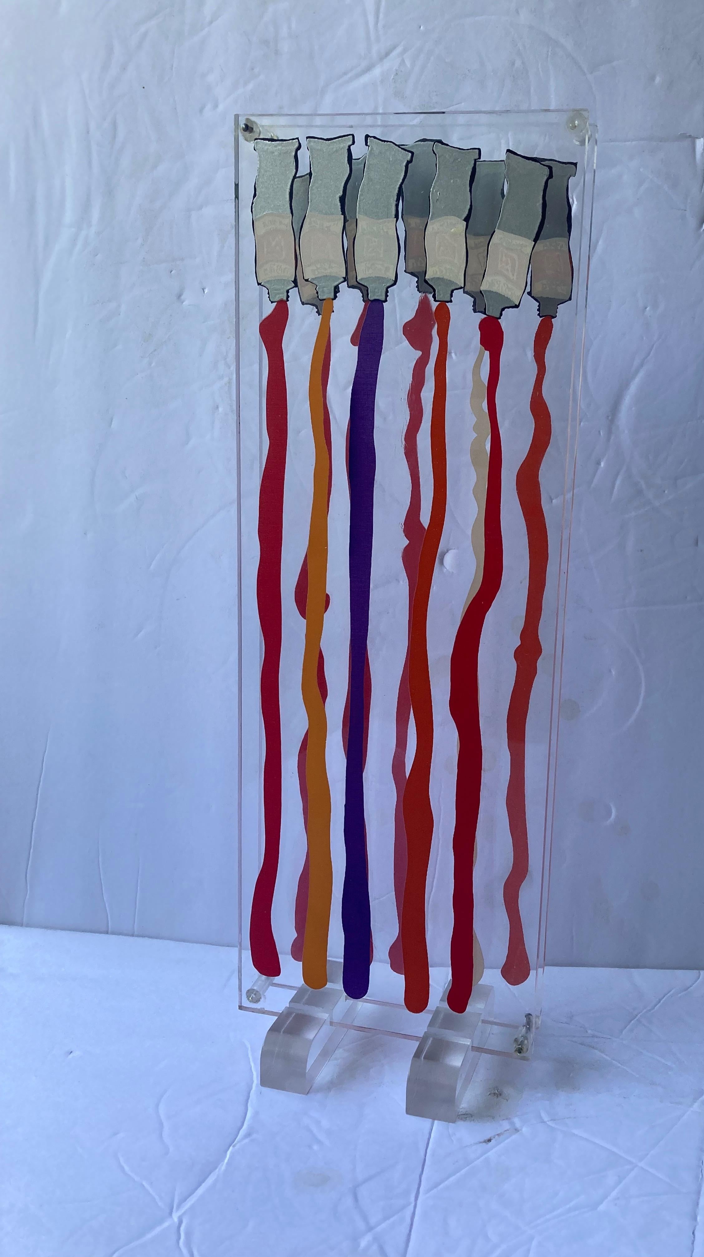 Français Fernandez Arman, Plexiglas, tubes de peinture, techniques mixtes, sculpture en lucite/plastique en vente