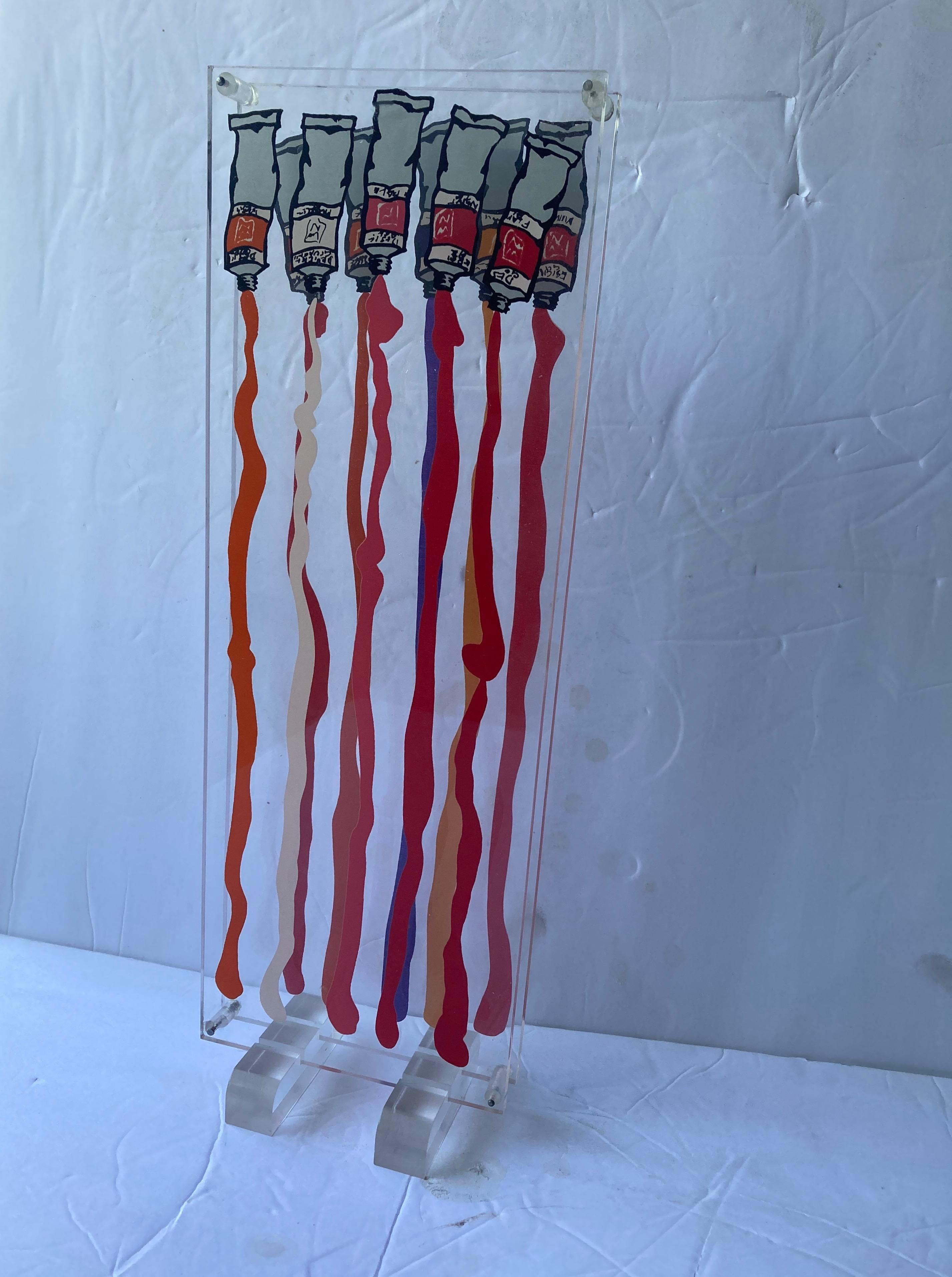 Fernandez Arman, Plexiglas, tubes de peinture, techniques mixtes, sculpture en lucite/plastique Bon état - En vente à Los Angeles, CA
