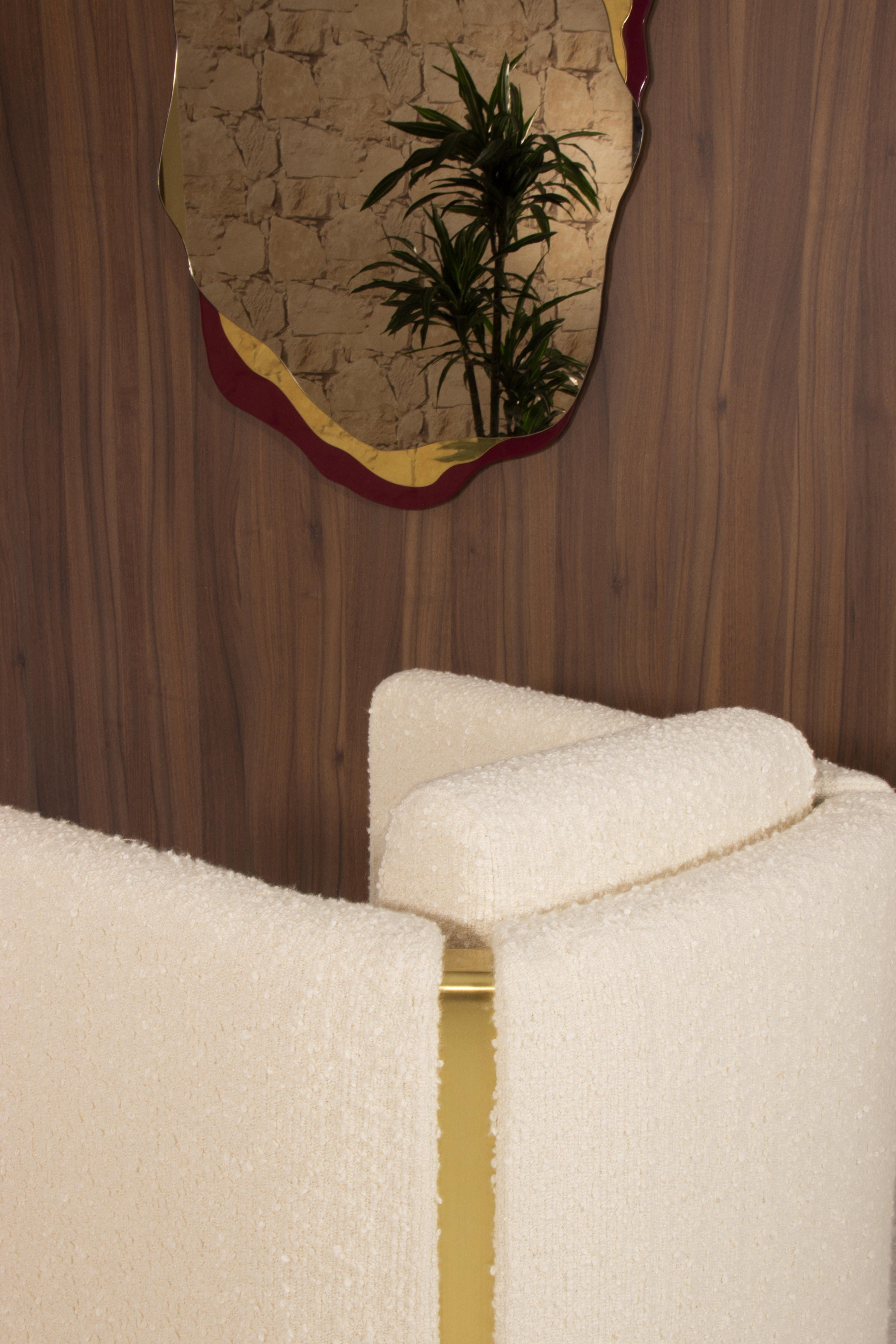 Fernandine Armchair, Bouclé and Brass, InsidherLand by Joana Santos Barbosa For Sale 3
