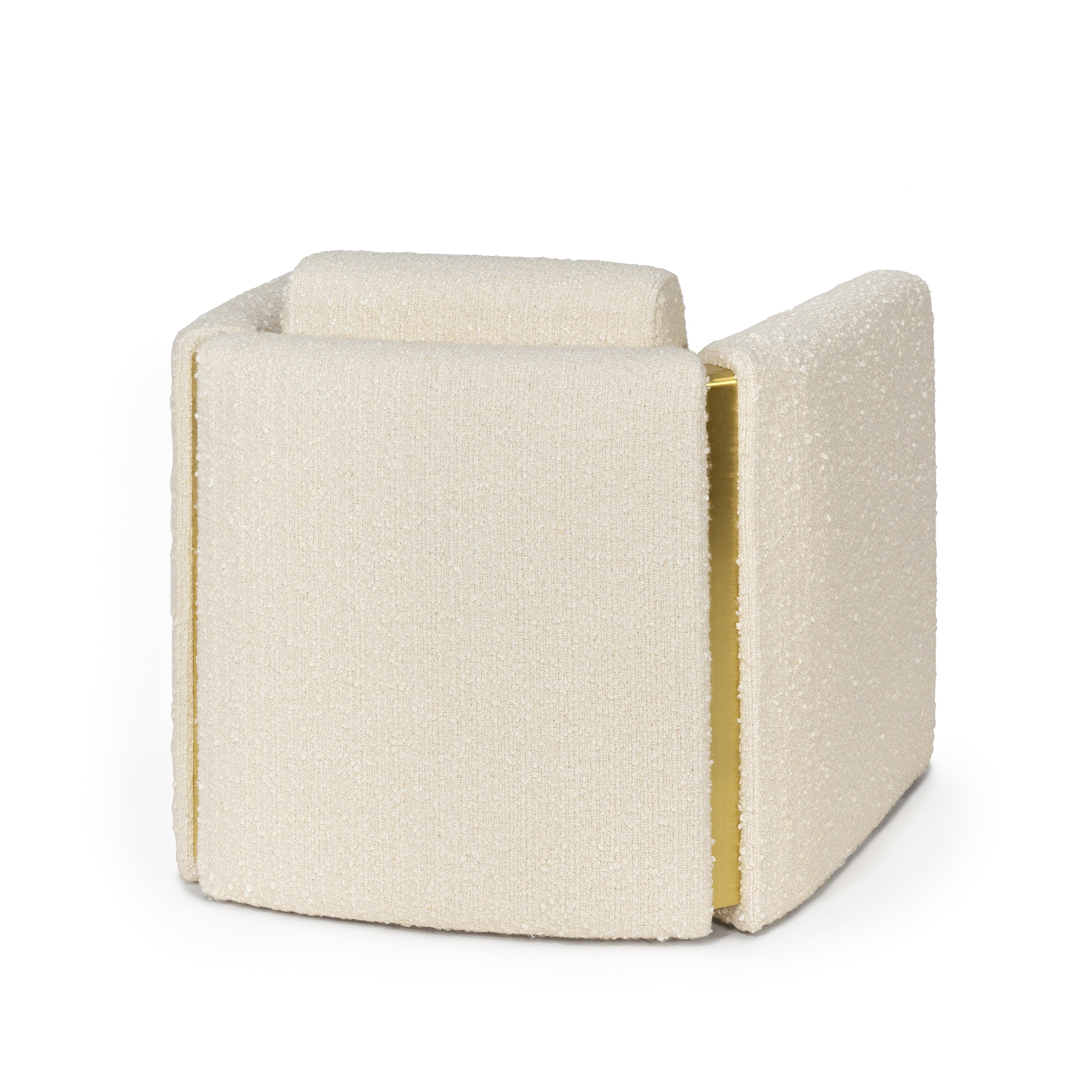 Modern Fernandine Armchair, Bouclé and Brass, InsidherLand by Joana Santos Barbosa For Sale