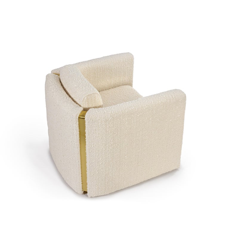 Fernandine Armchair, Bouclé and Brass, InsidherLand by Joana Santos Barbosa In New Condition For Sale In Maia, Porto