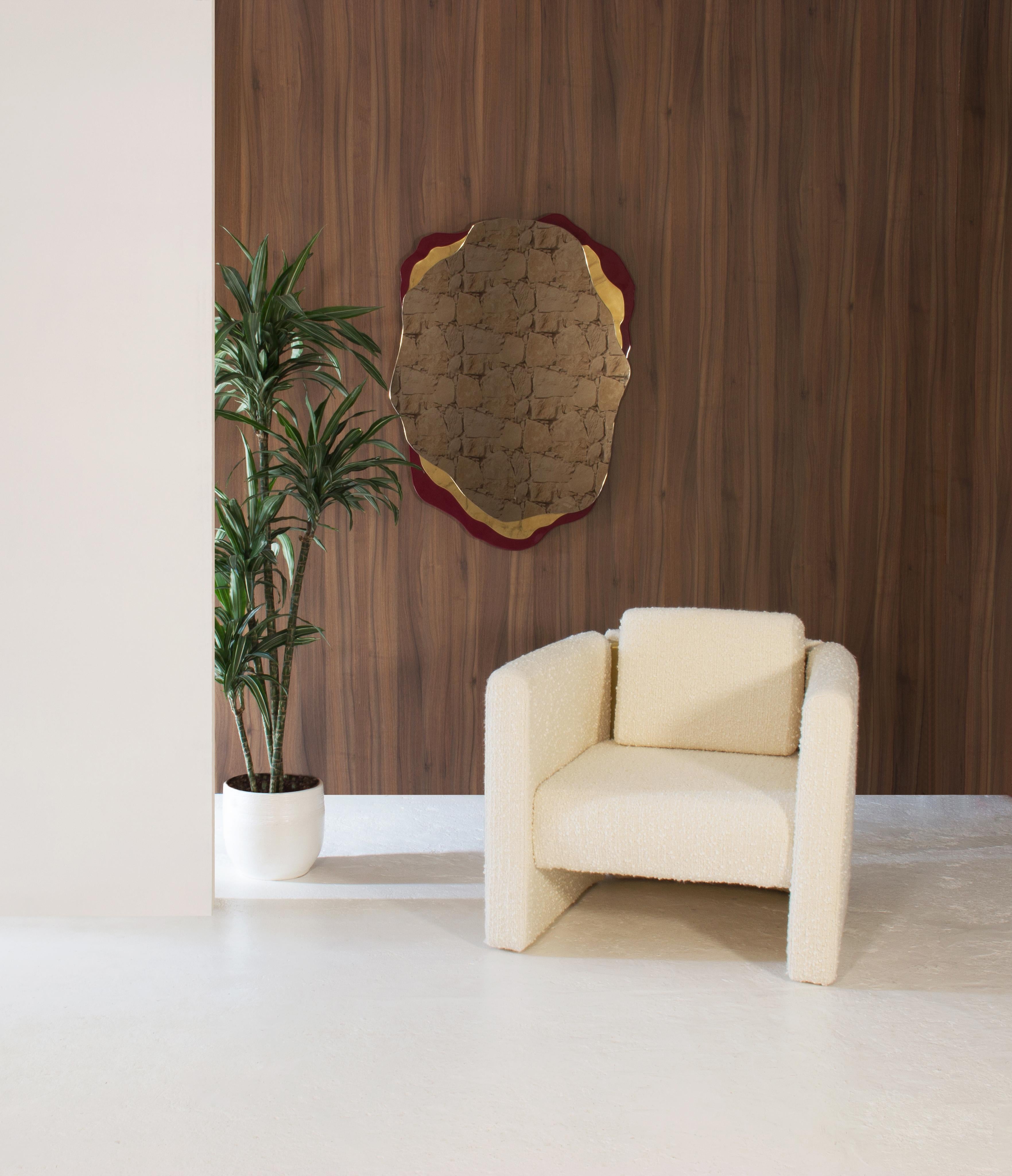 Fernandine Armchair, Bouclé and Brass, InsidherLand by Joana Santos Barbosa For Sale 1