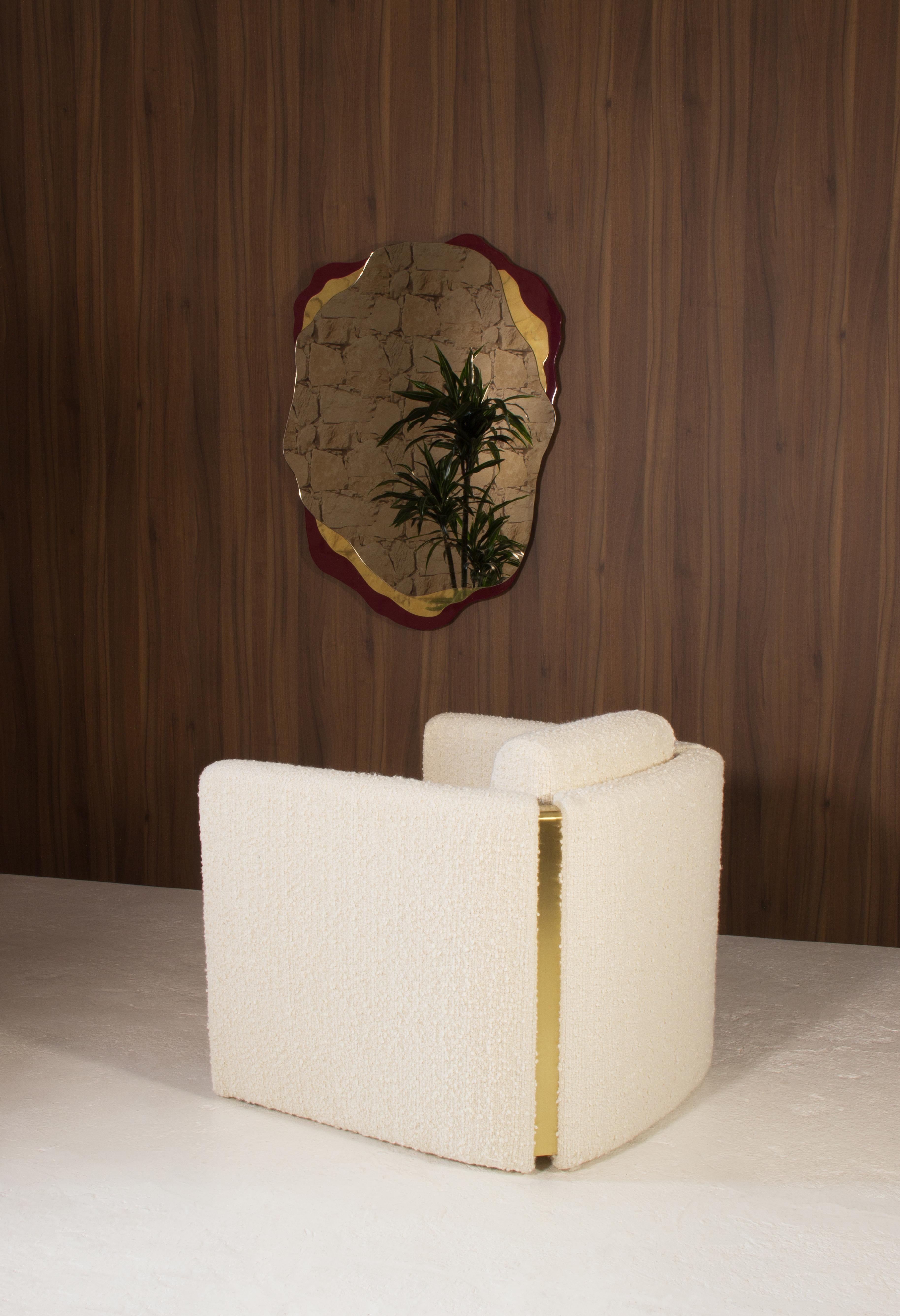 Fernandine Armchair, Bouclé and Brass, InsidherLand by Joana Santos Barbosa For Sale 2