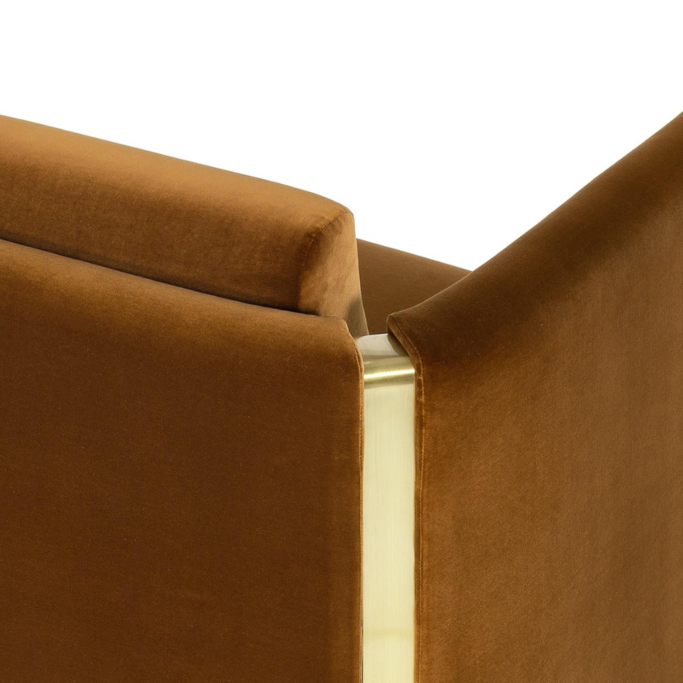 Contemporary Fernandine Two Seat Sofa, Brass & COM, Insidherland by Joana Santos Barbosa For Sale