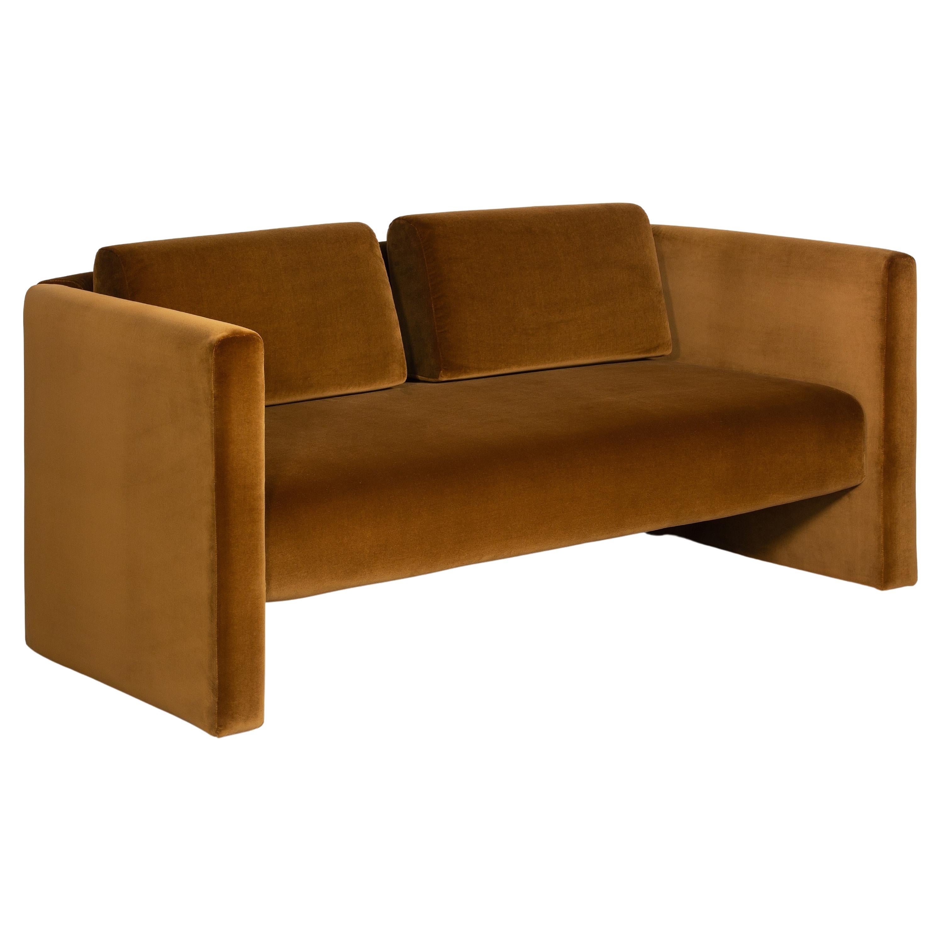 Fernandine Two Seat Sofa, Brass & COM, Insidherland by Joana Santos Barbosa For Sale
