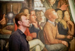 David Bowie at a Diego Rivera mural 1997