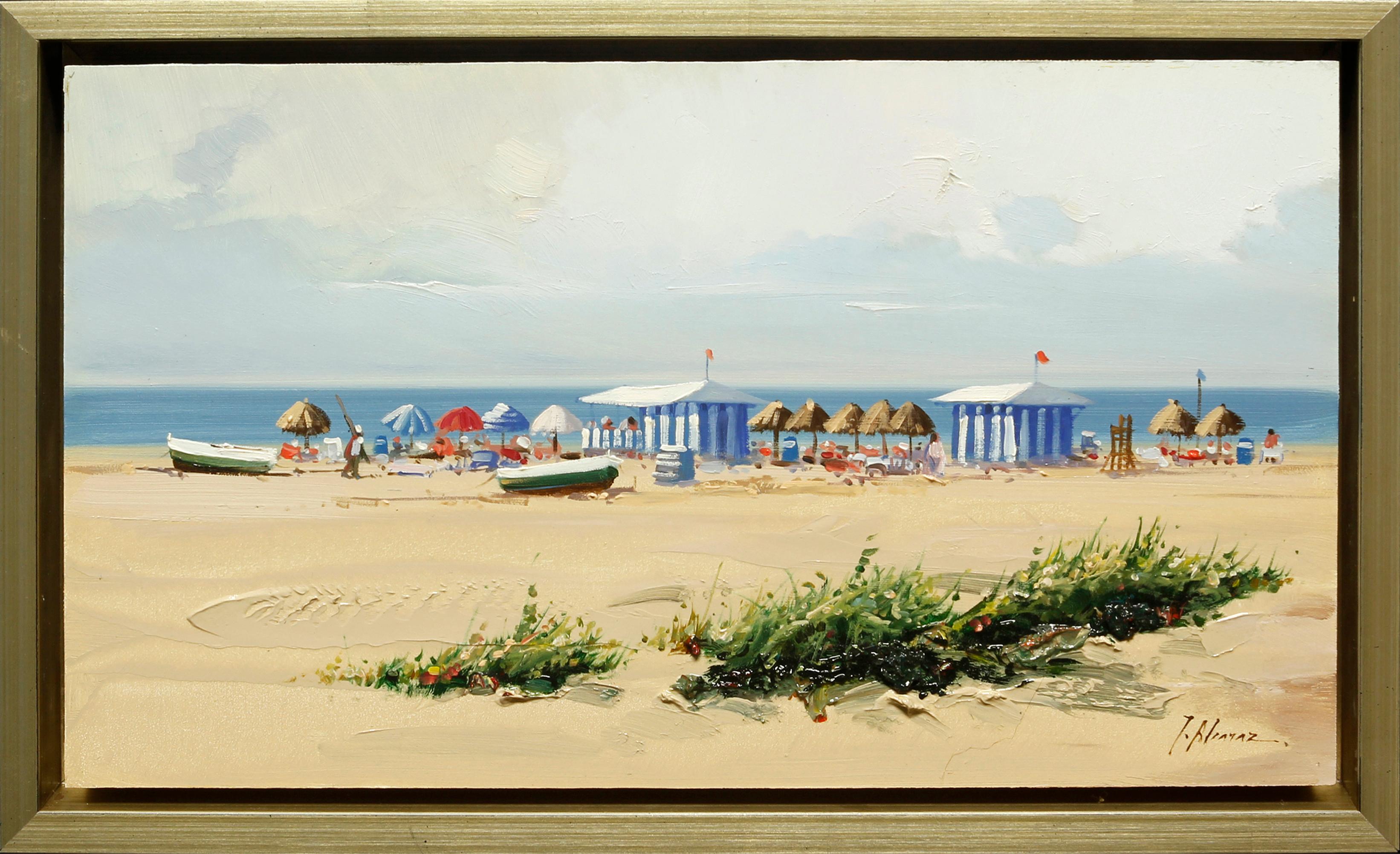 Fernando Alcaraz Landscape Painting - Beach Cabanas