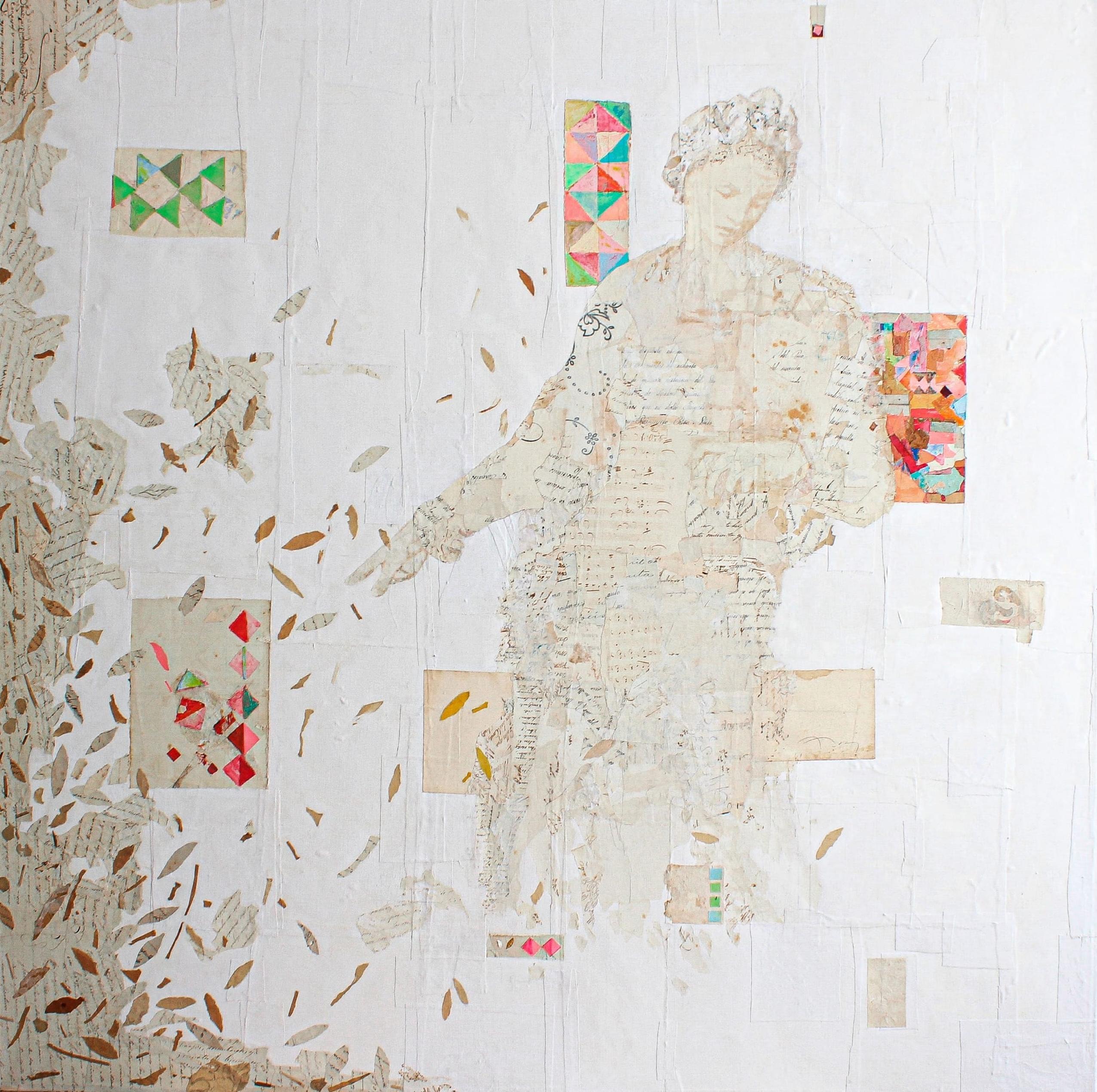 Fernando Alday Abstract Painting - Virgen - 21st Century, Contemporary, Collage, Colourful