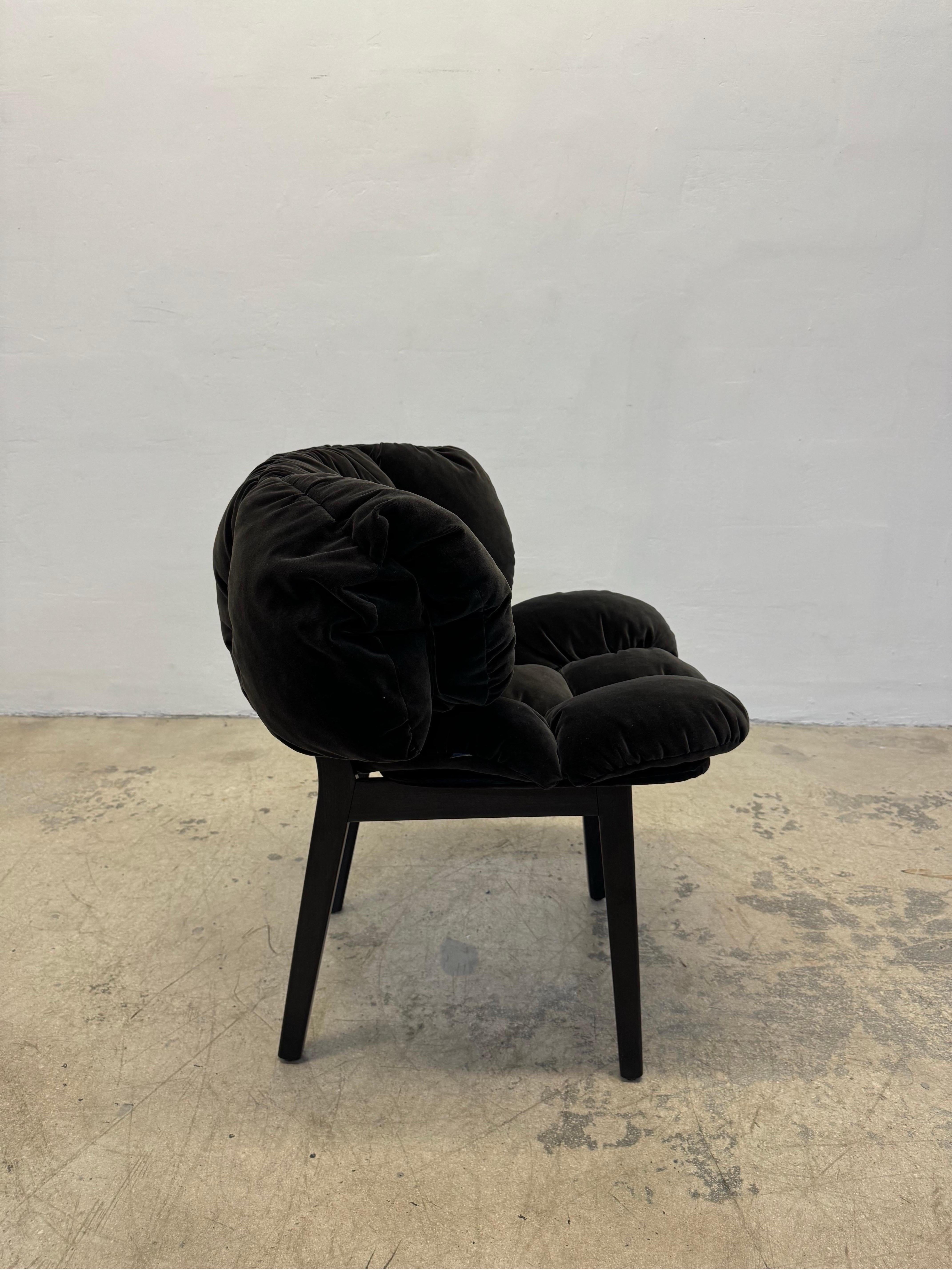 Modern Fernando and Humberto Campana Blue Velvet Chair for Edra