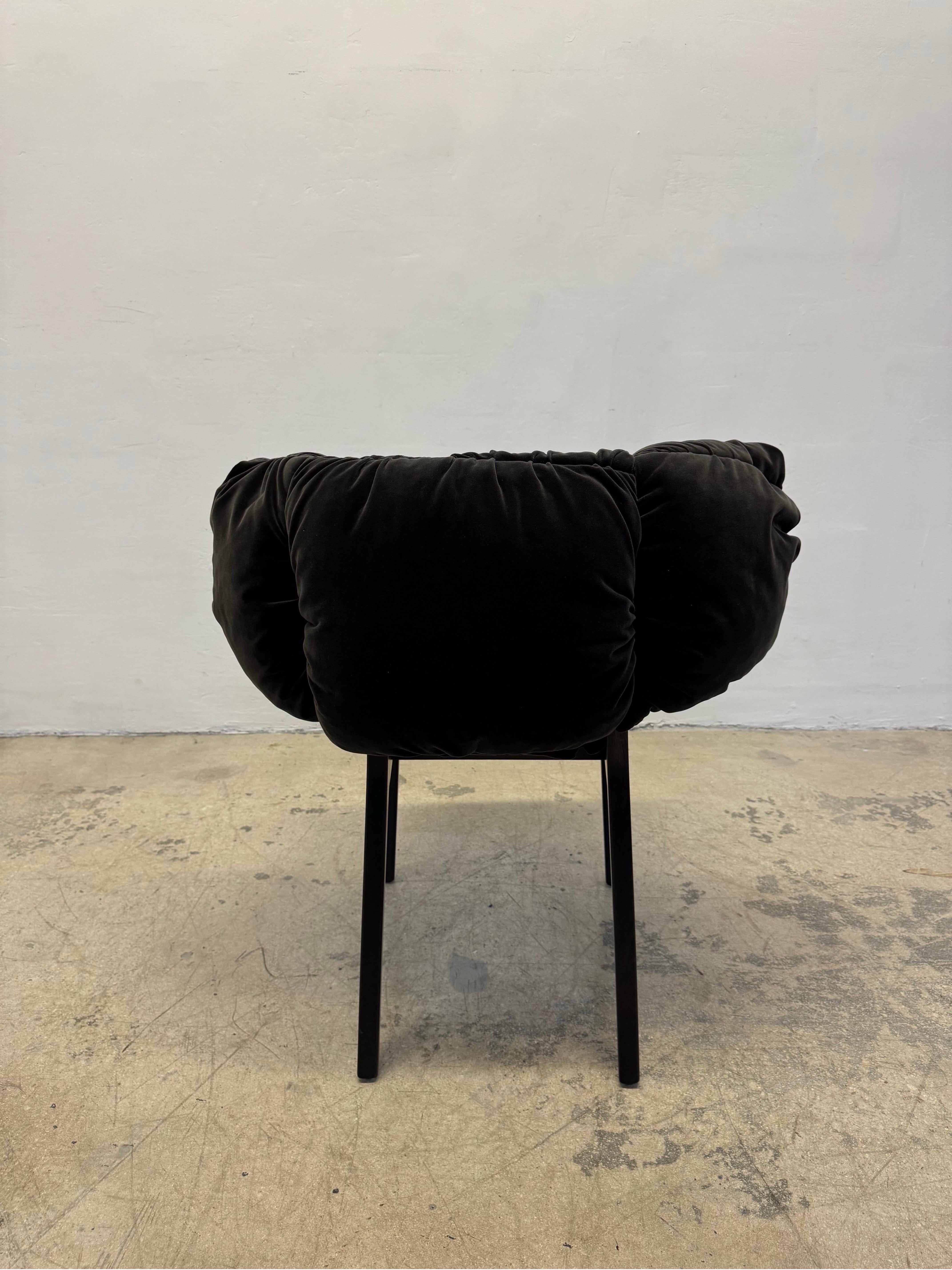 Italian Fernando and Humberto Campana Blue Velvet Chair for Edra