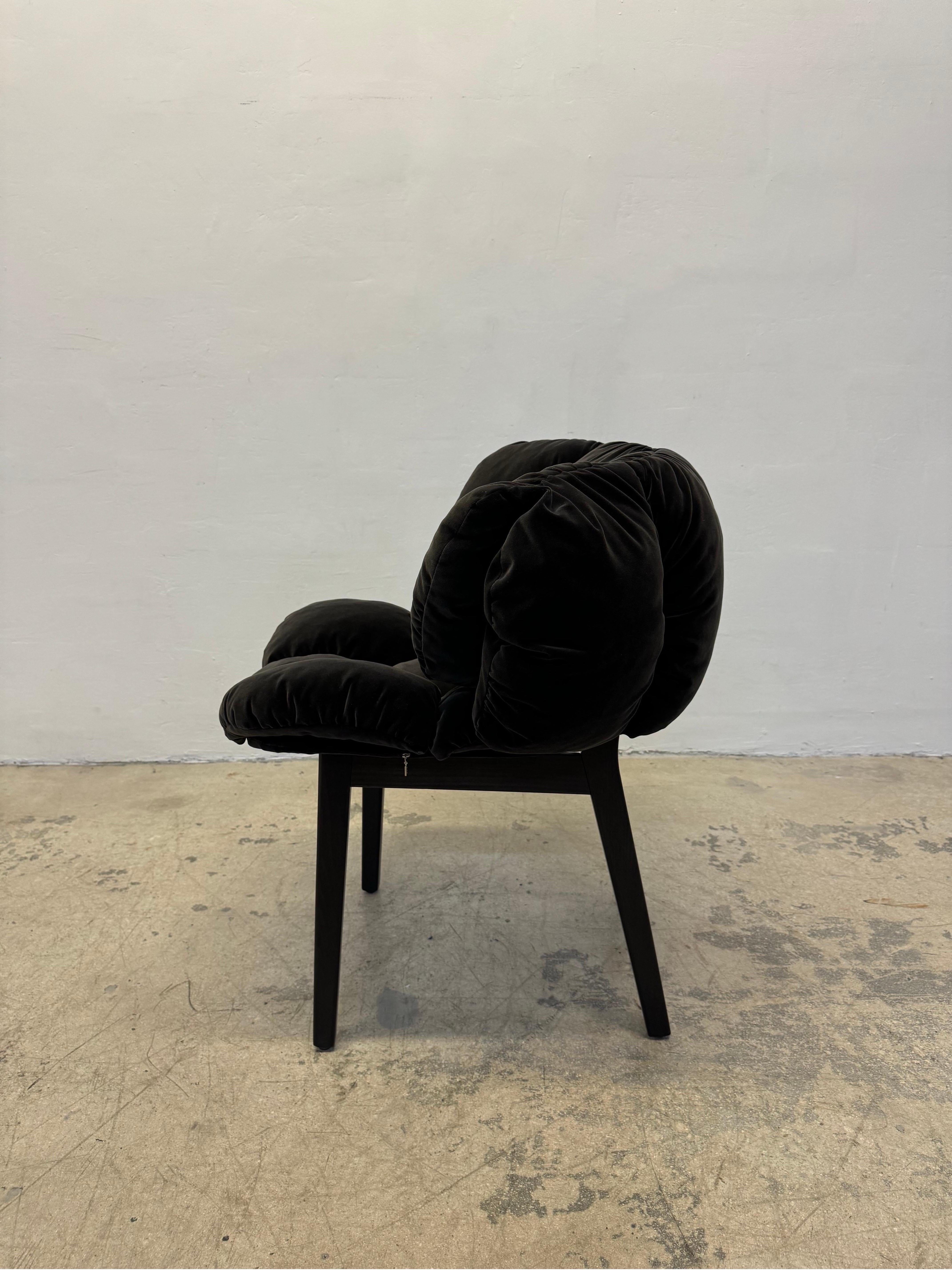 Fernando and Humberto Campana Blue Velvet Chair for Edra In Good Condition In Miami, FL