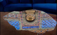 Table Fernando et Humberto Campana Brasilia, mosaïque bleu nuit, Edra, Italie