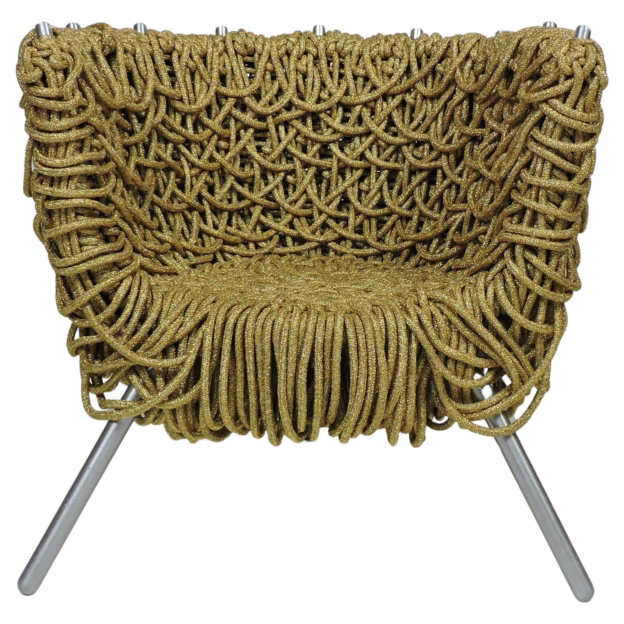 Fernando and Humberto Campana Brothers Vermelha Arm Chair by Edra in Gold For Sale
