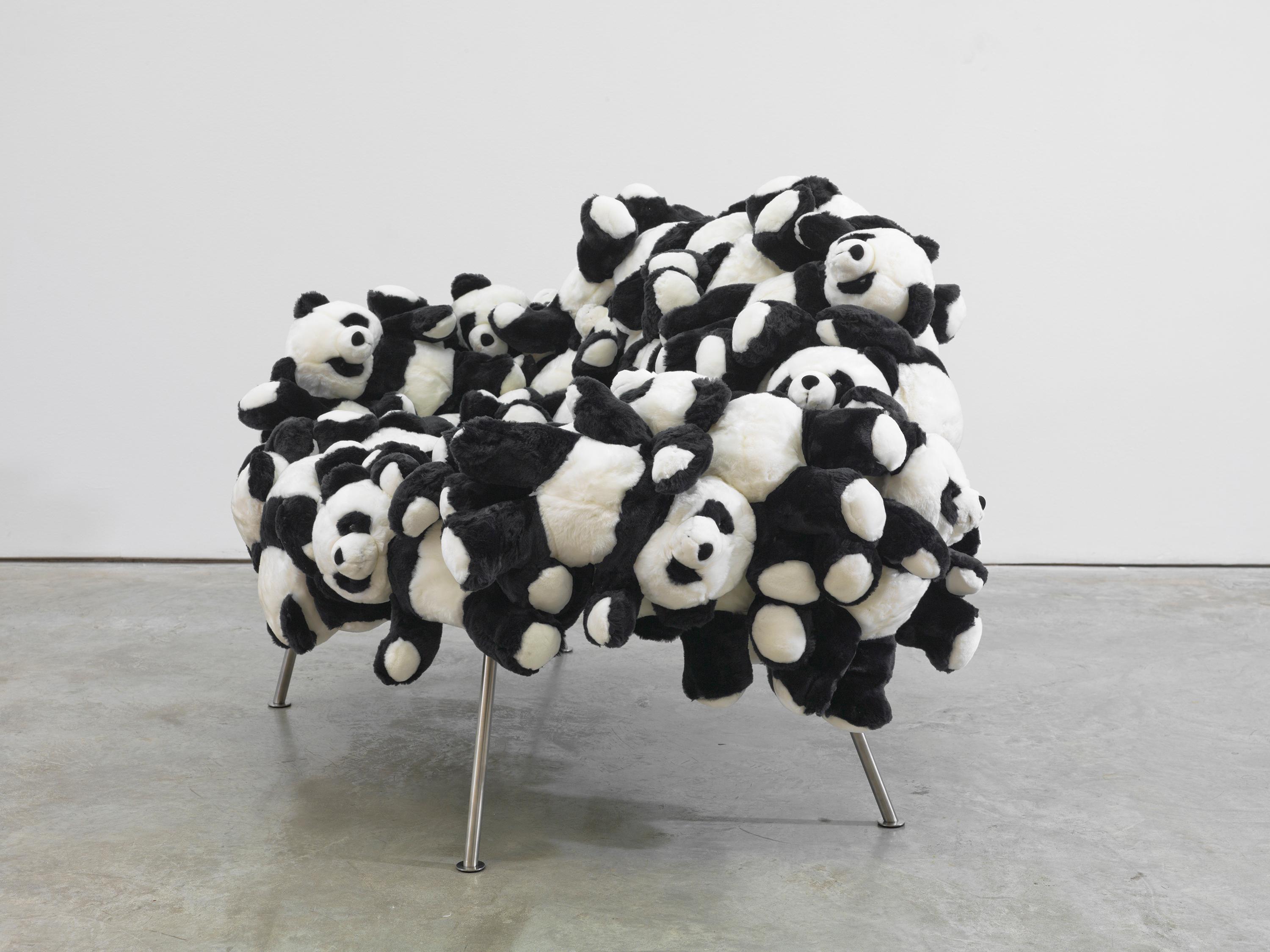 Fernando and Humberto Campana [Brazilian, b. 1961,1953]
Panda Banquete chair, Designed in 2005
Stuffed animals, stainless steel
Measures: 39.25 x 55 x 33.5 inches
100 x 140 x 85 cm
Edition of 25.