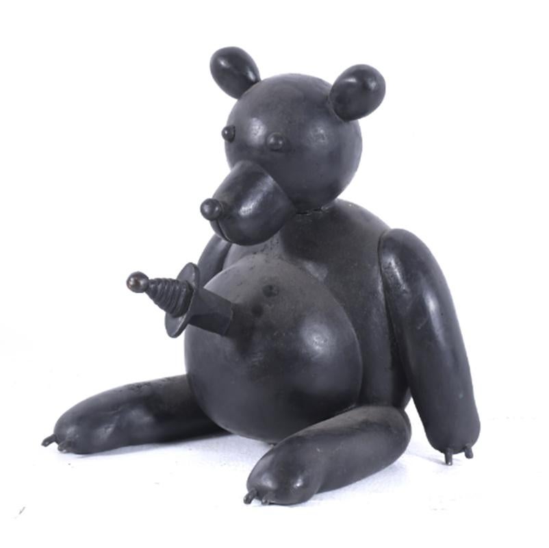 Figurative Sculpture di Fernando Bellver - "Me matas" Serie animados VII - Año 2004 - Escultura en bronce y serigrafia.