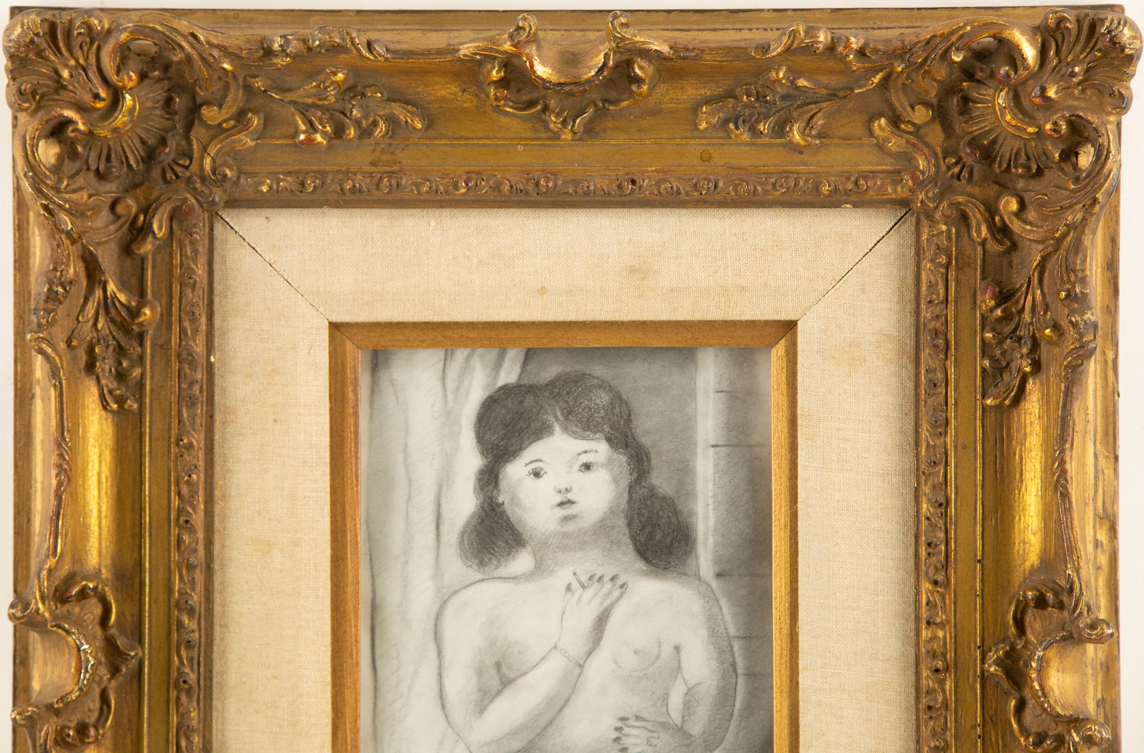Fernando Botero ( 1932 - 2023 ) Ritratto a carboncino 
