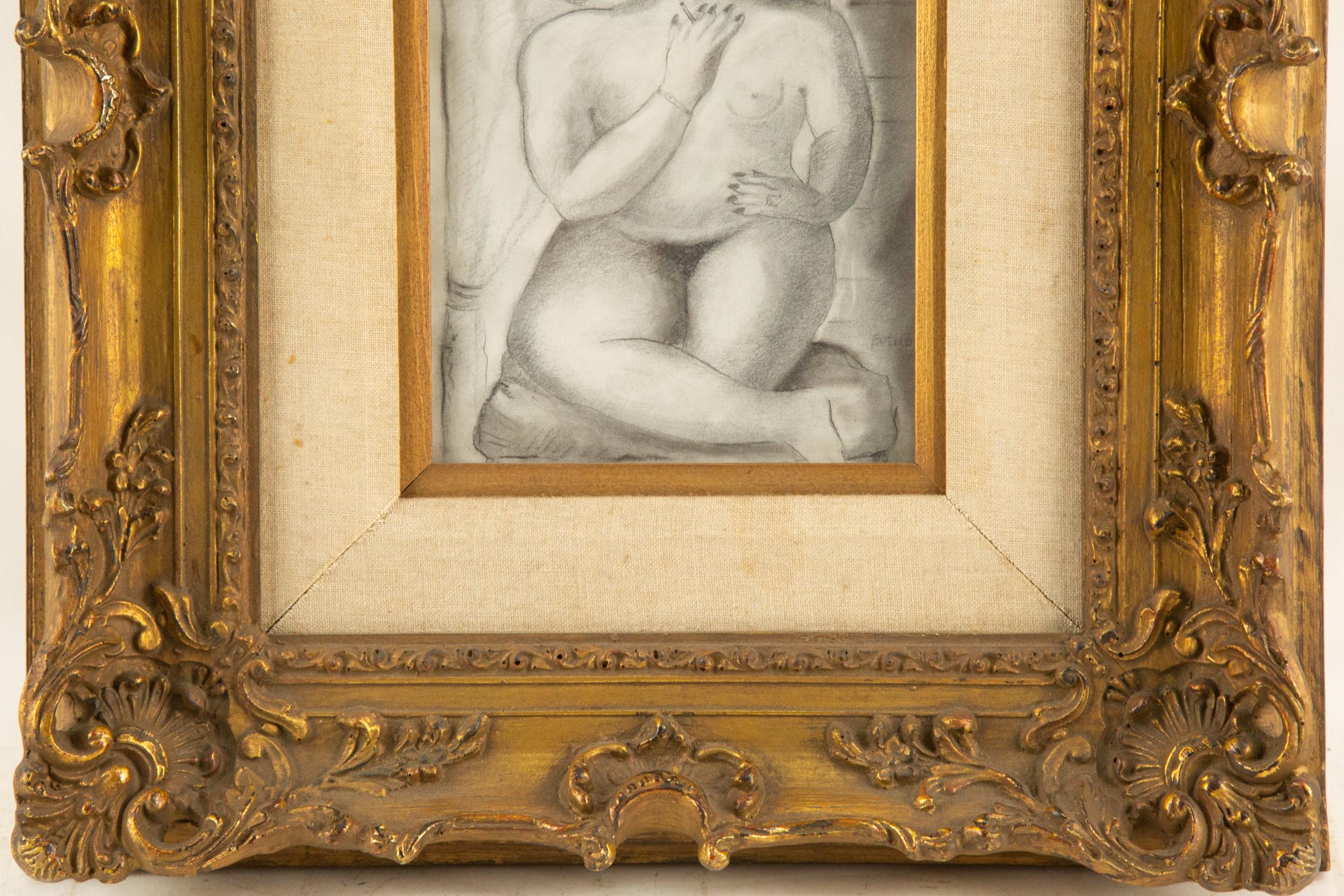 Fernando Botero ( 1932 - 2023 ) Ritratto a carboncino 