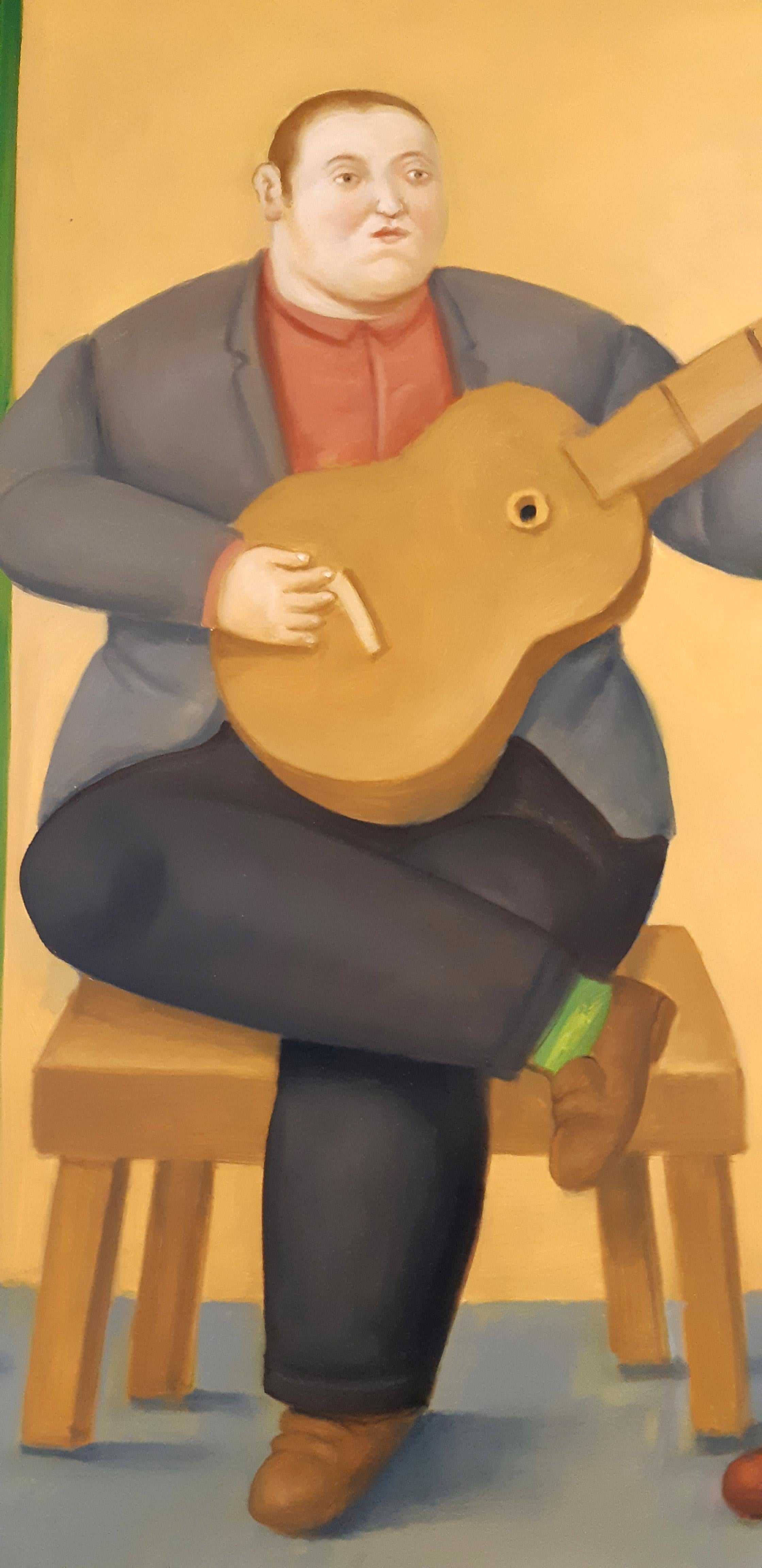 Fernando Botero
Musici, 2019
Oil on canvas
88 x 81 cm  34.6 x 31.8 in.
Signed and dated 'Botero 19' (lower right)

The work is in mint condition and is accompanied with the certificate of authenticity.

Born in 1932 in Medellín, Colombia, Fernando