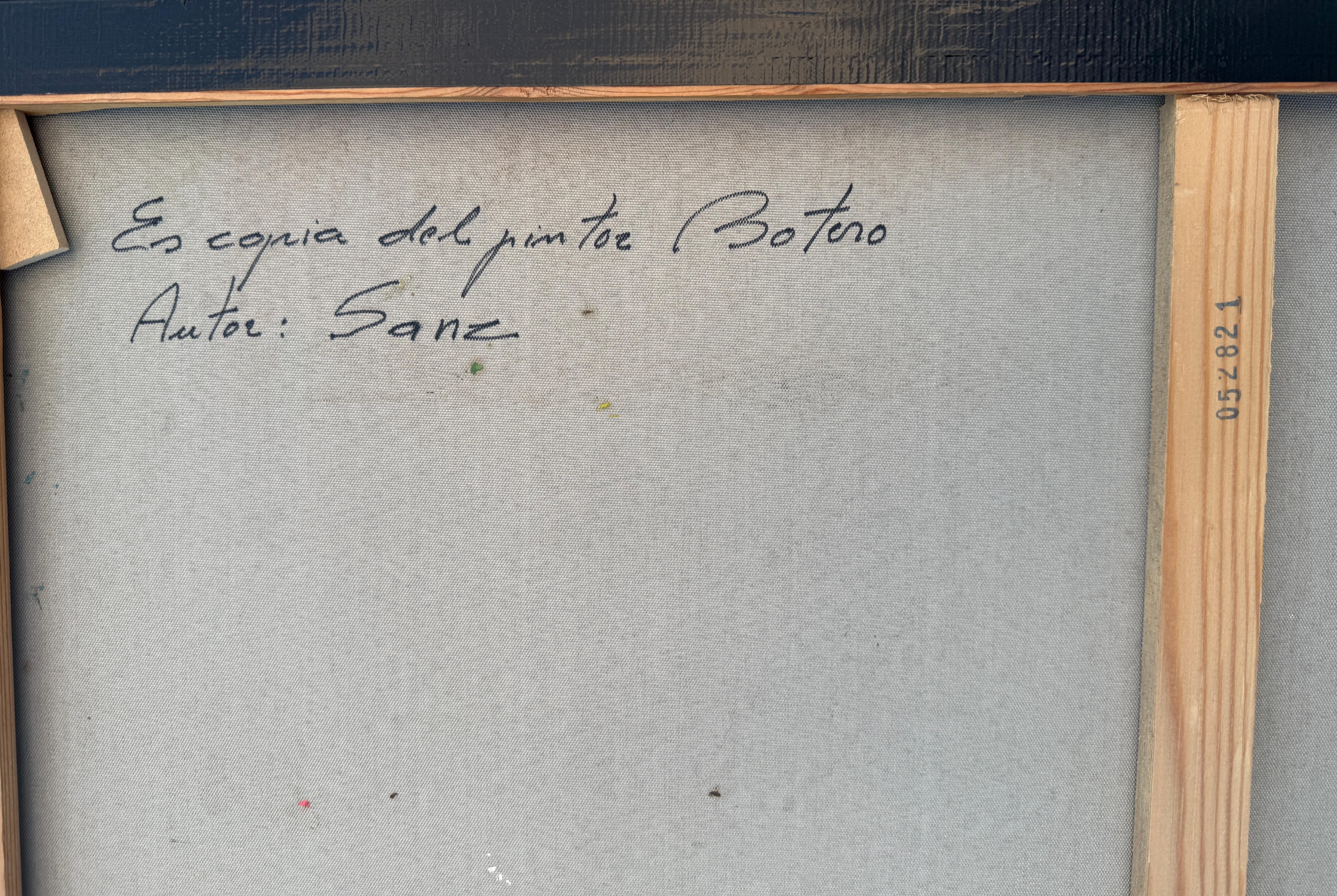 Femme assise en bleu huile sur toile en vente 3