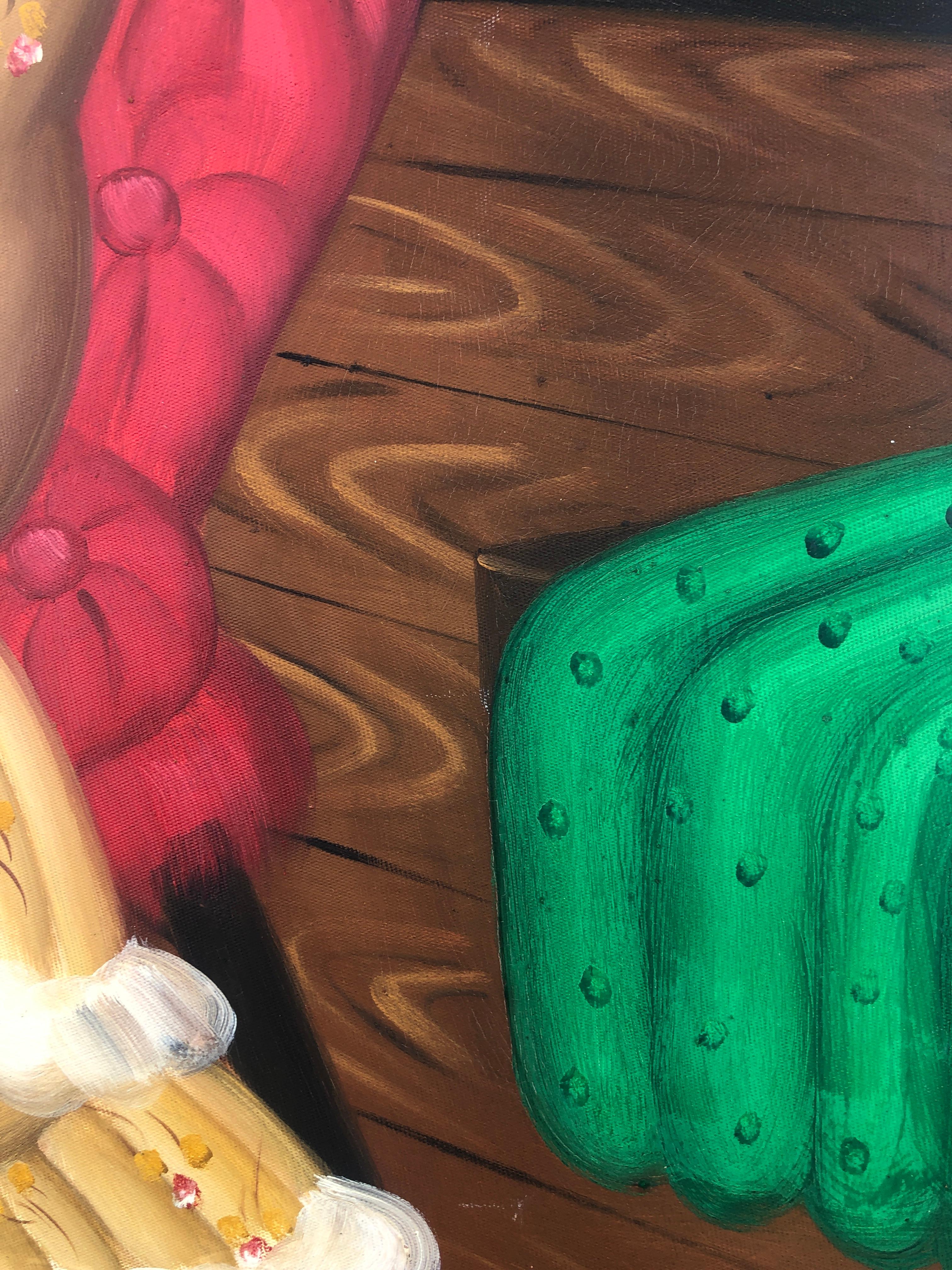 Diva pelosa di Travesti olio su tela - Painting di Fernando Botero