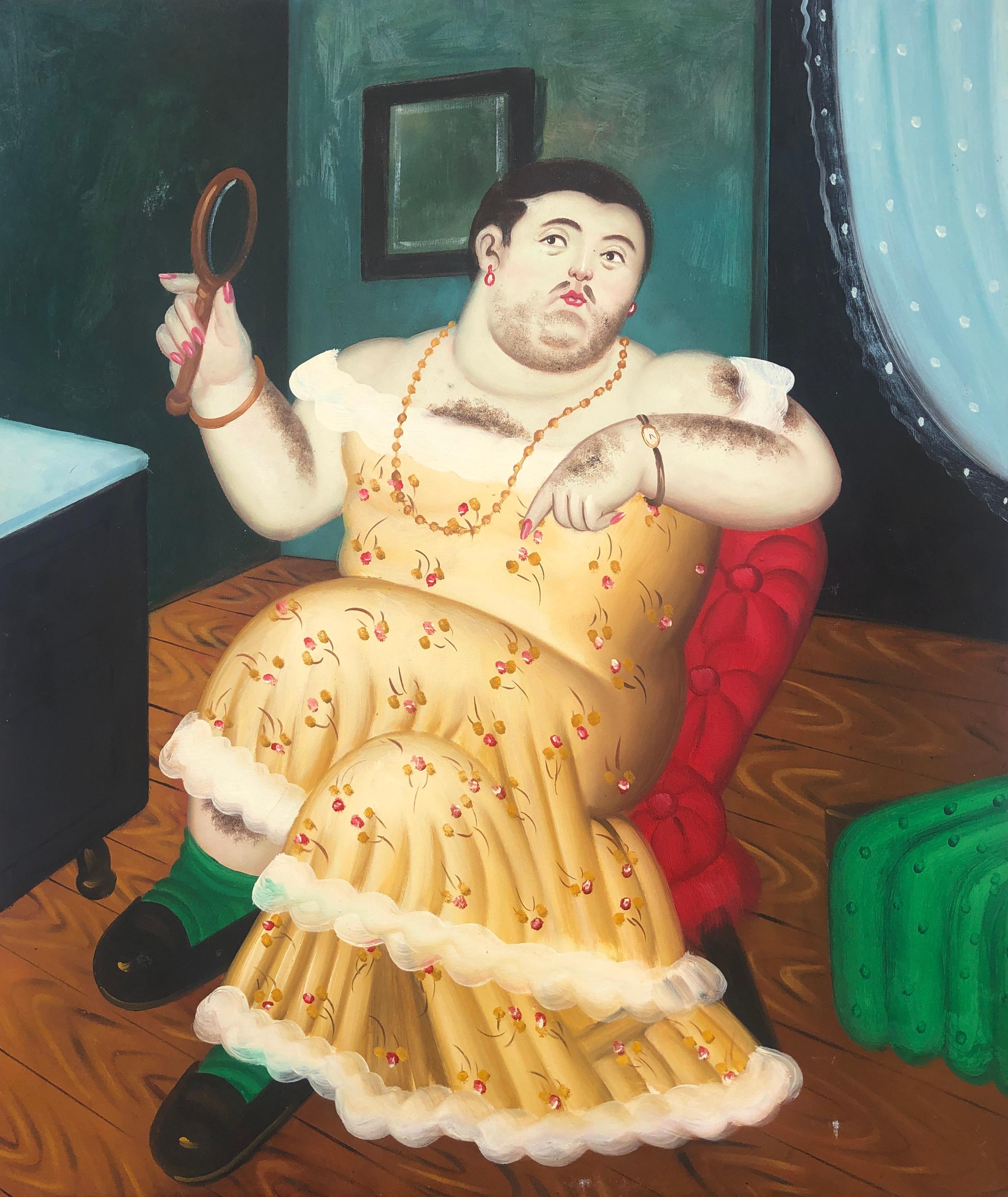 Travesti Hairy Diva oil on canvas painting
