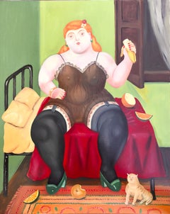 Woman in the Boudoir oil on canvas painting