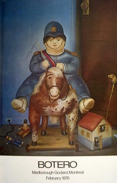 Vintage 1975 After Fernando Botero 'Child on Horse'  Original Poster