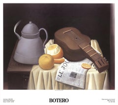 1991 Fernando Botero 'Still Life with Newspaper' Contemporary Multicolor, Brown