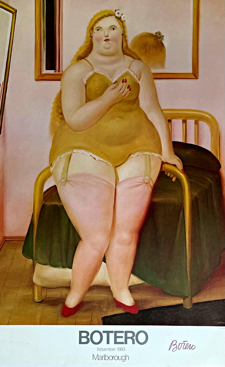 Tableau Huile Sur Toile Style Fernando Botero Signé - Encadré - Année 1932